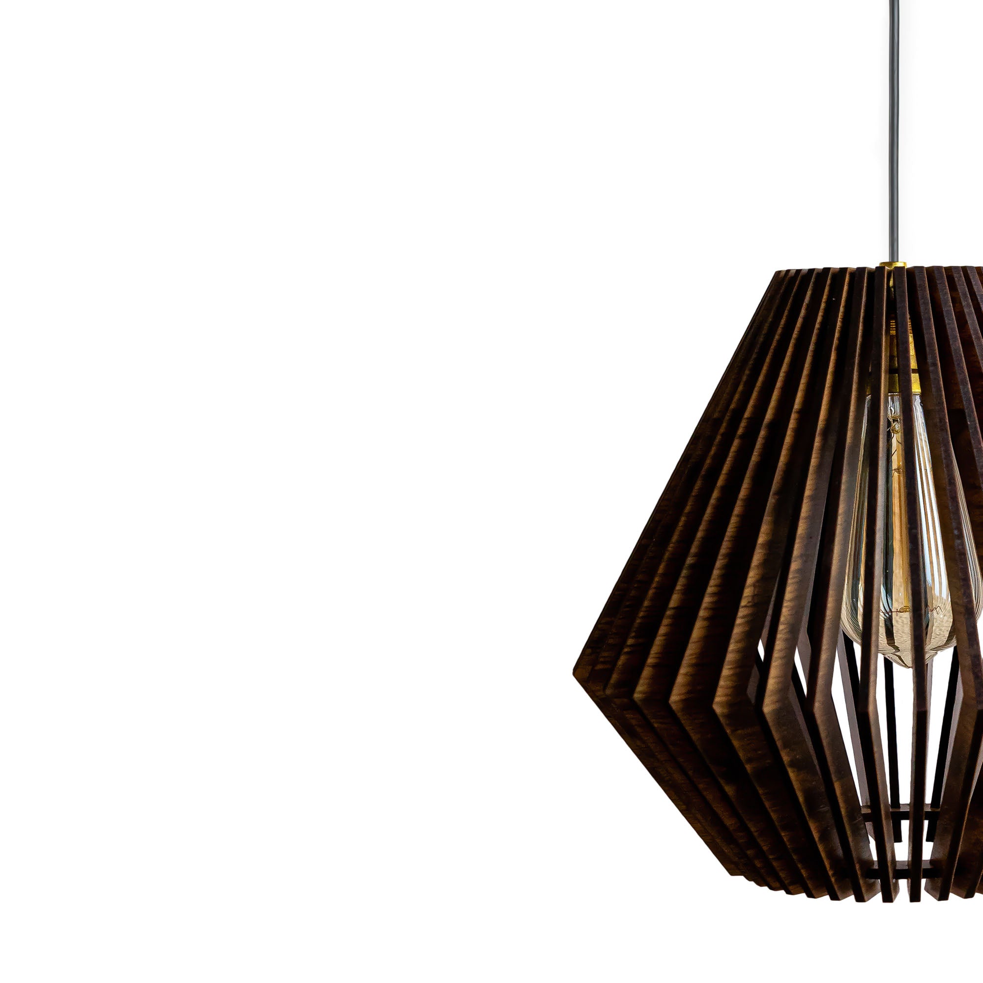 Cyan Pine Wood Ceiling Lamp