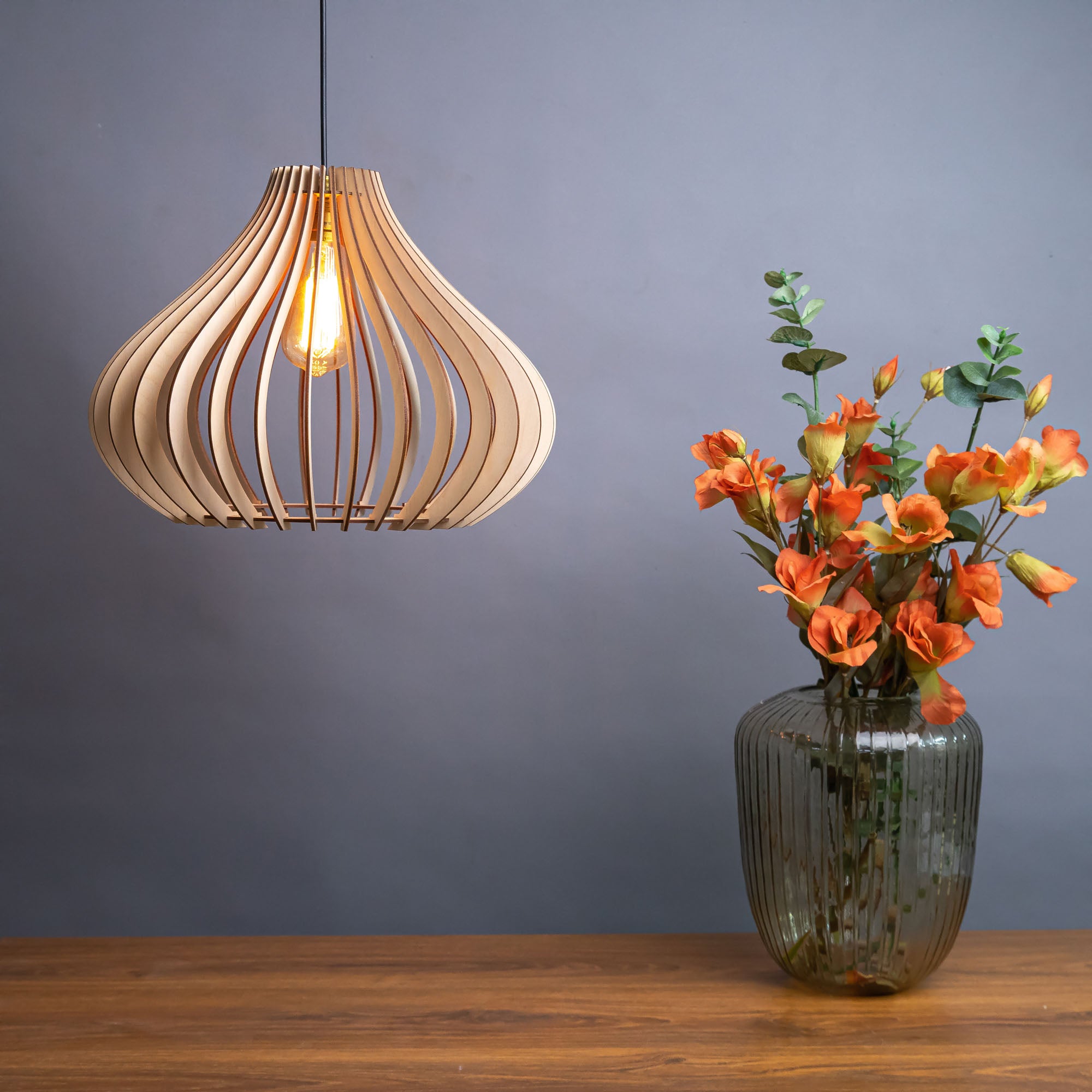 Comfy Birch Wood Ceiling Lamp