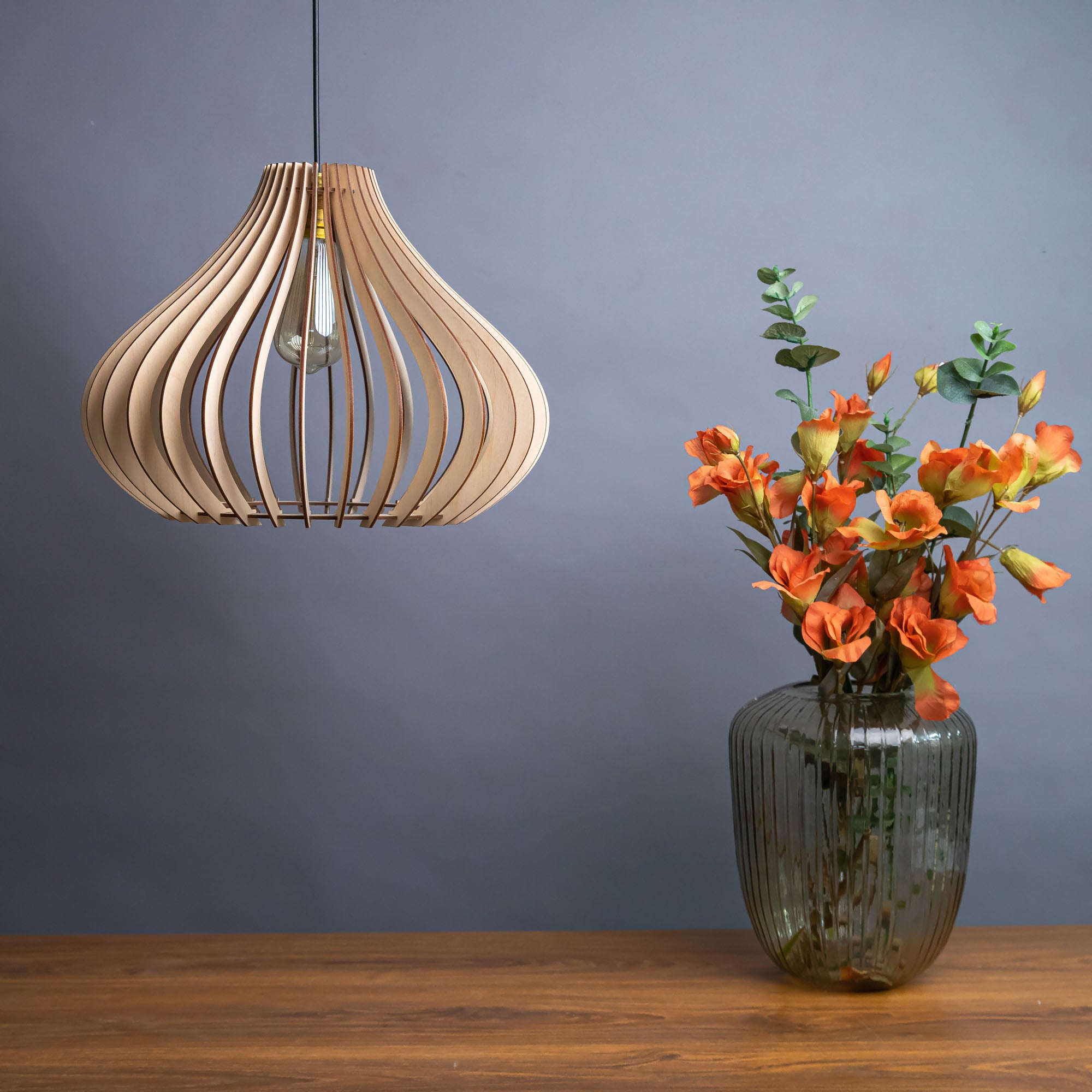 Comfy Birch Wood Ceiling Lamp