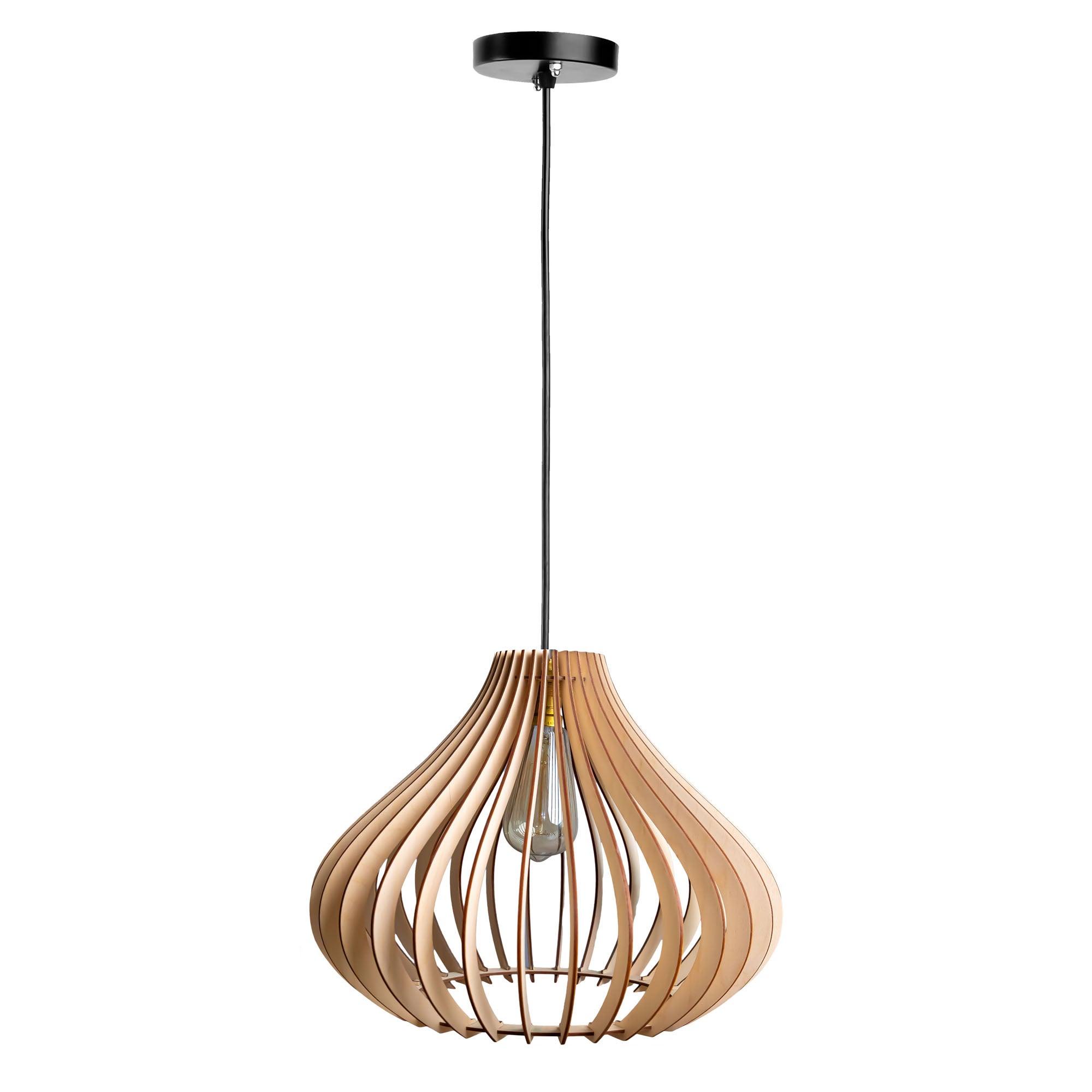 Comfy Birch Wood Ceiling Lamp