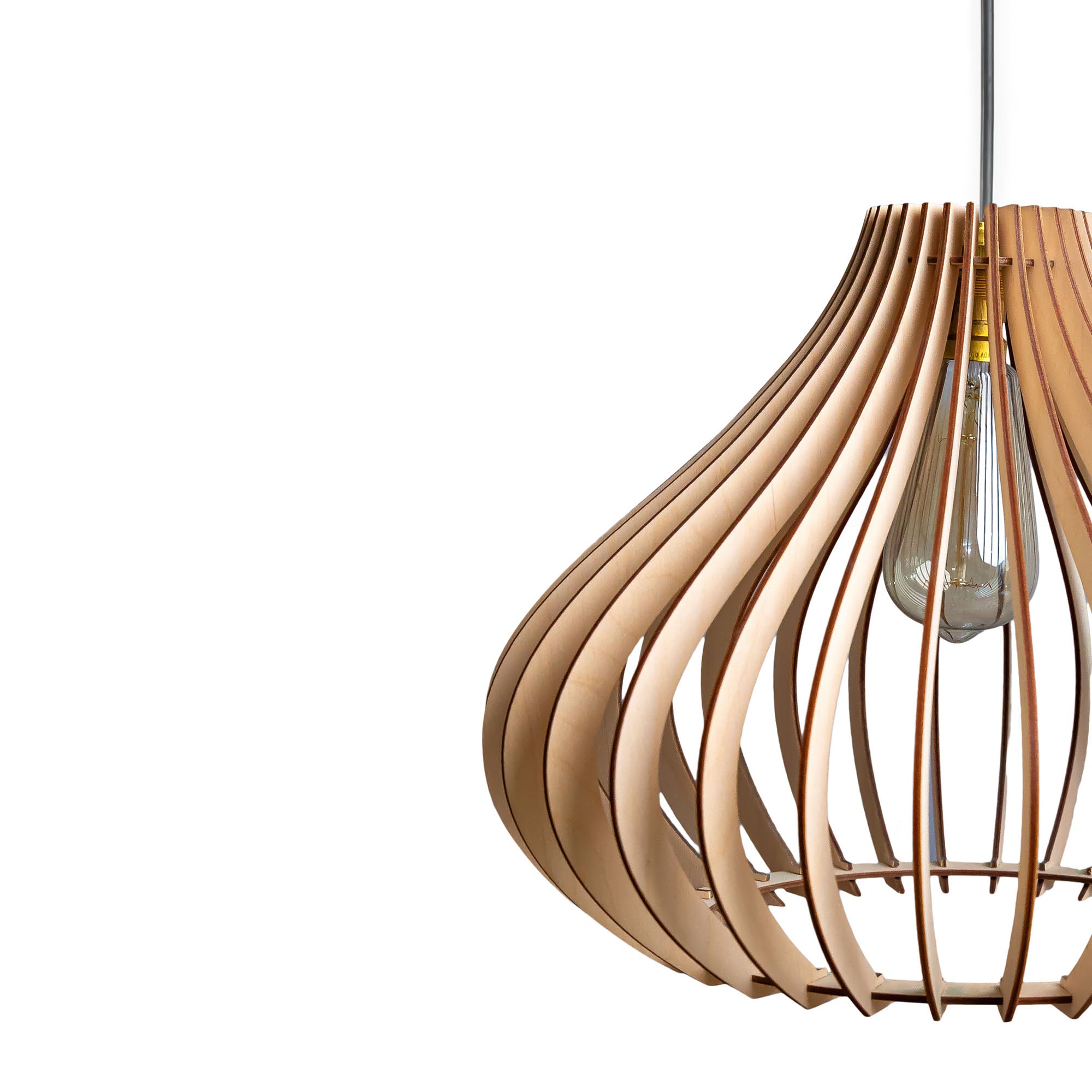 Comfy Birch Wood Ceiling Lamp