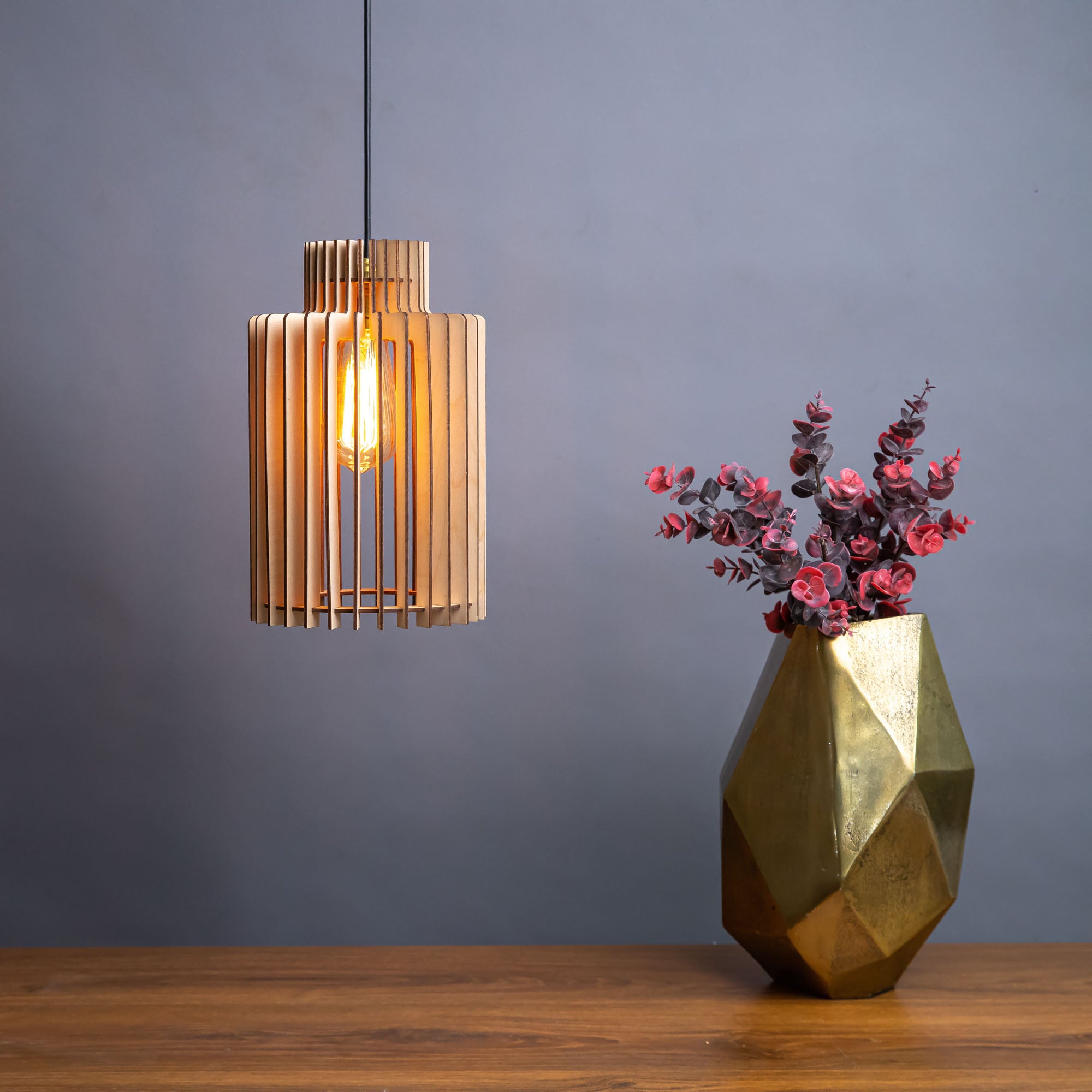Casol Birch Wood Ceiling Lamp