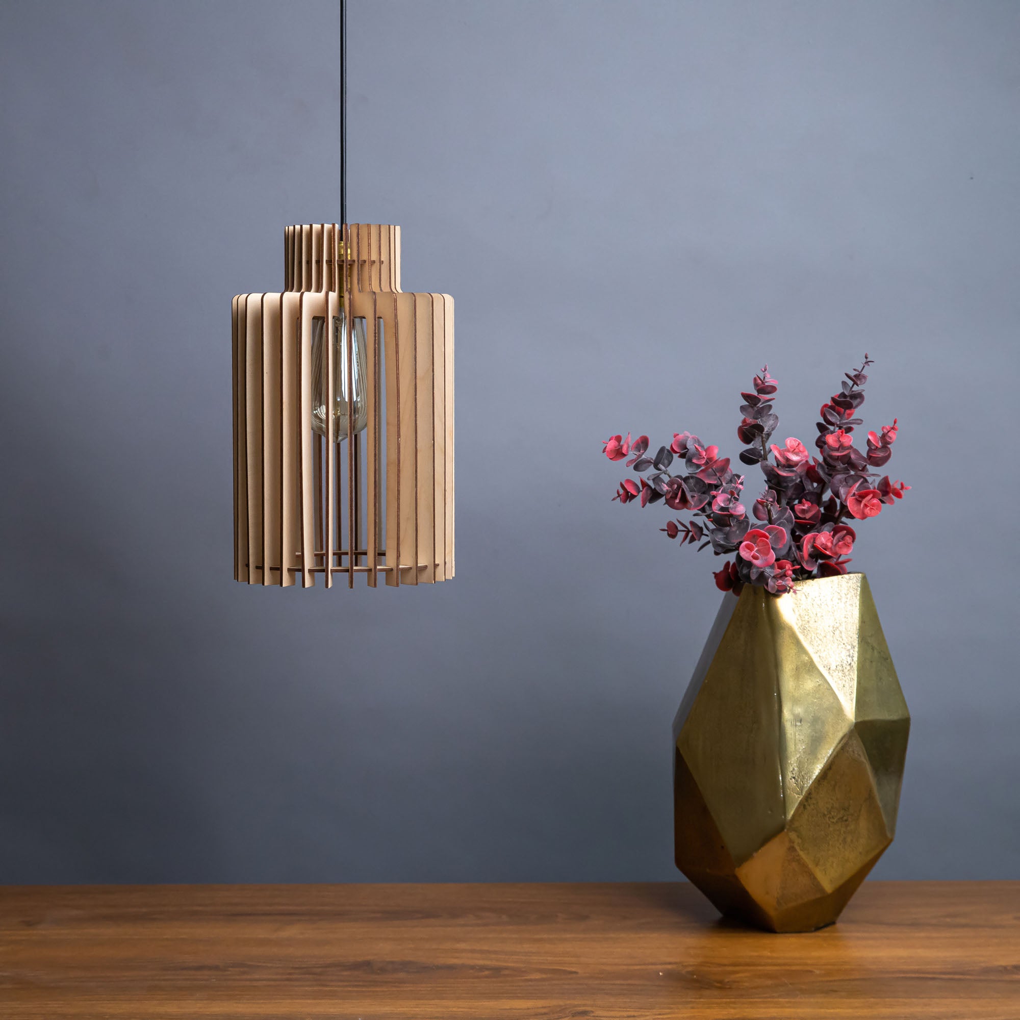 Casol Birch Wood Ceiling Lamp