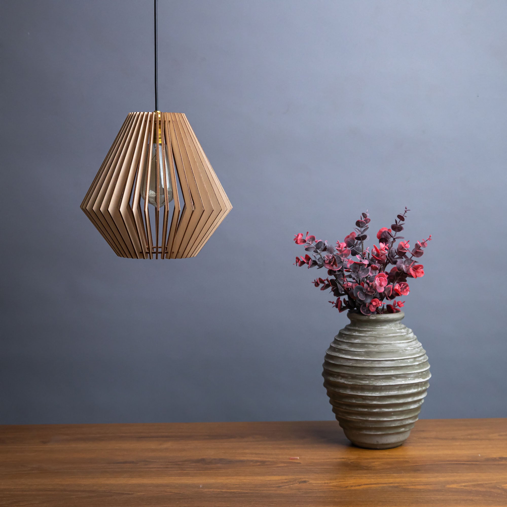 Clay Birch Wood Ceiling Lamp