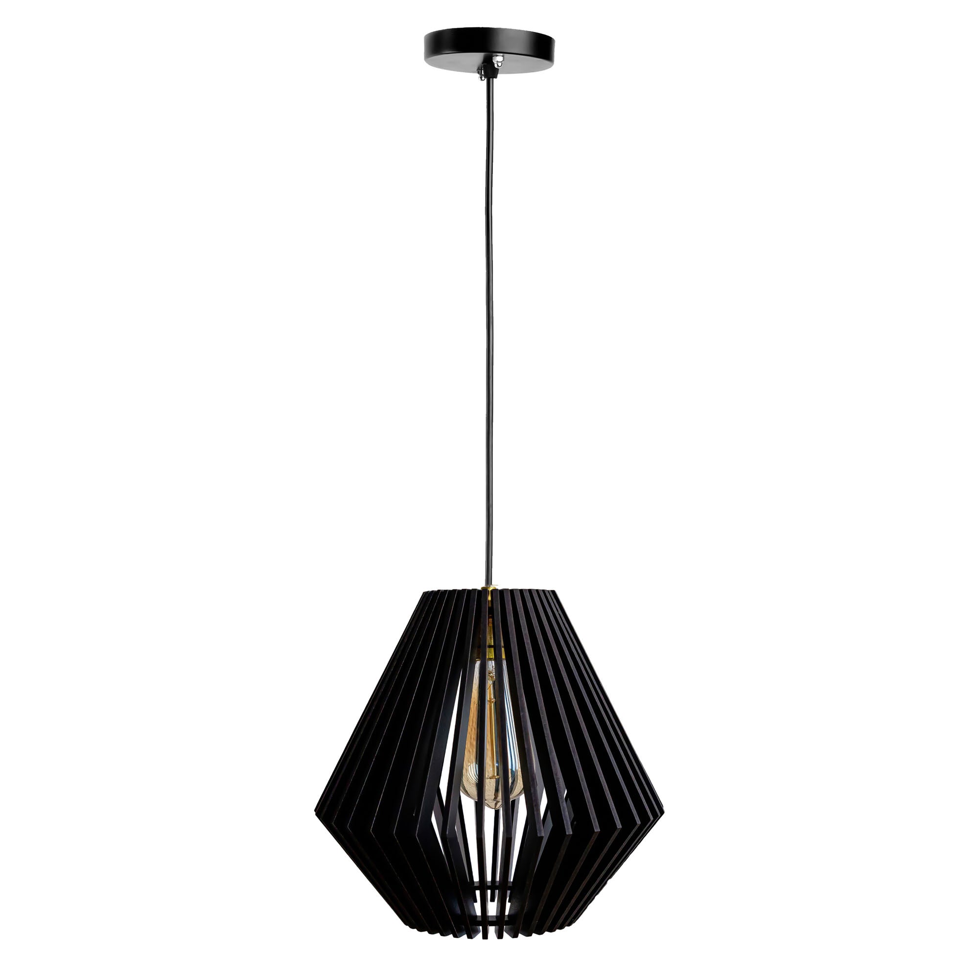 Canel Black Wood Ceiling Lamp