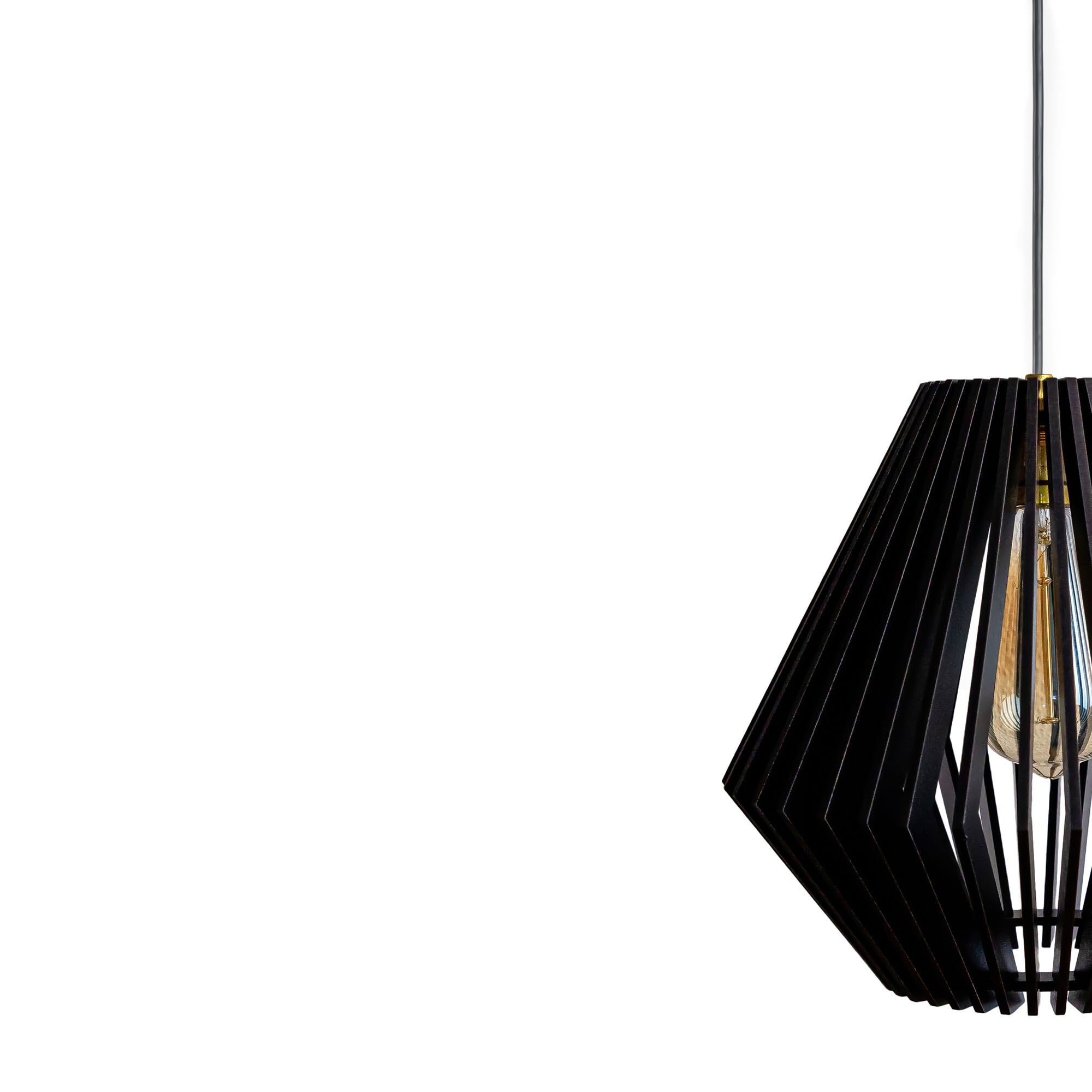 Canel Black Wood Ceiling Lamp