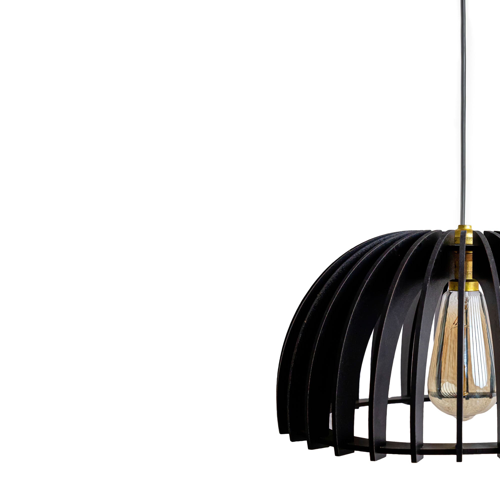 Canopy Black Wood Ceiling Lamp