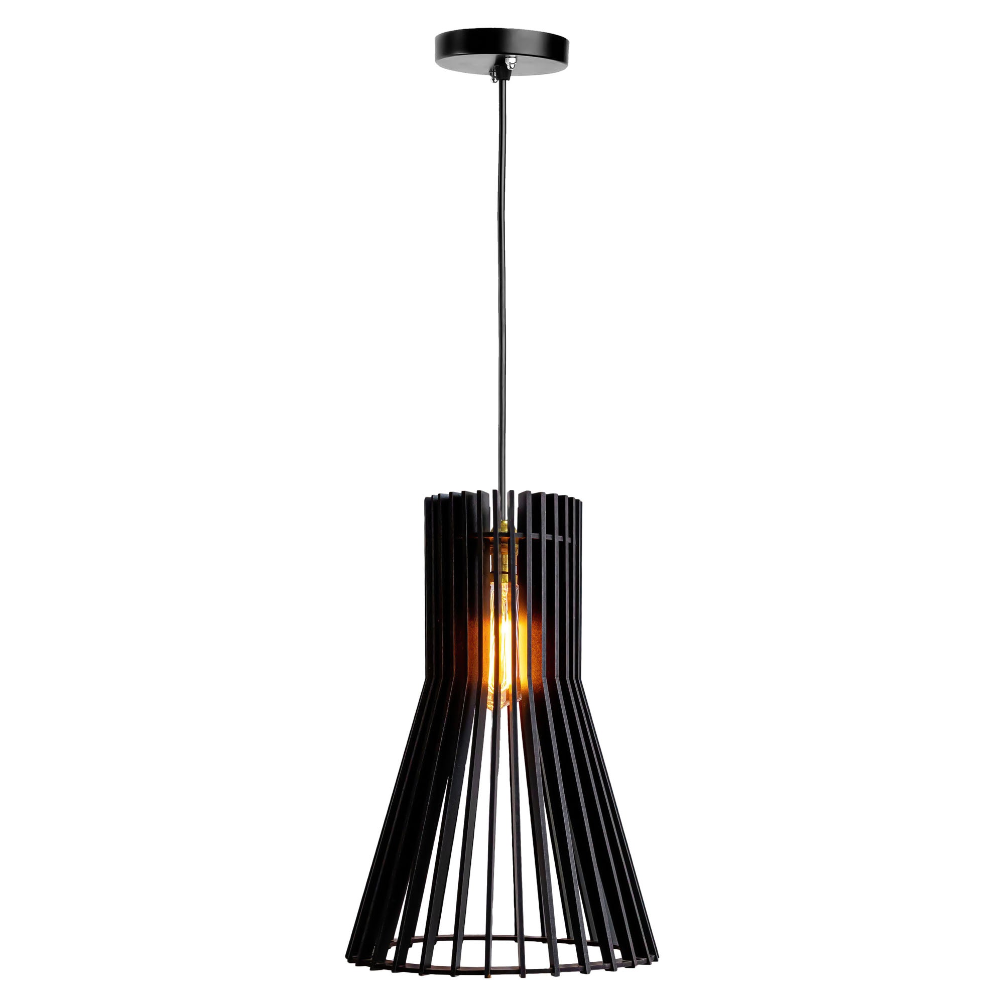 Cosie Black Wood Ceiling Lamp