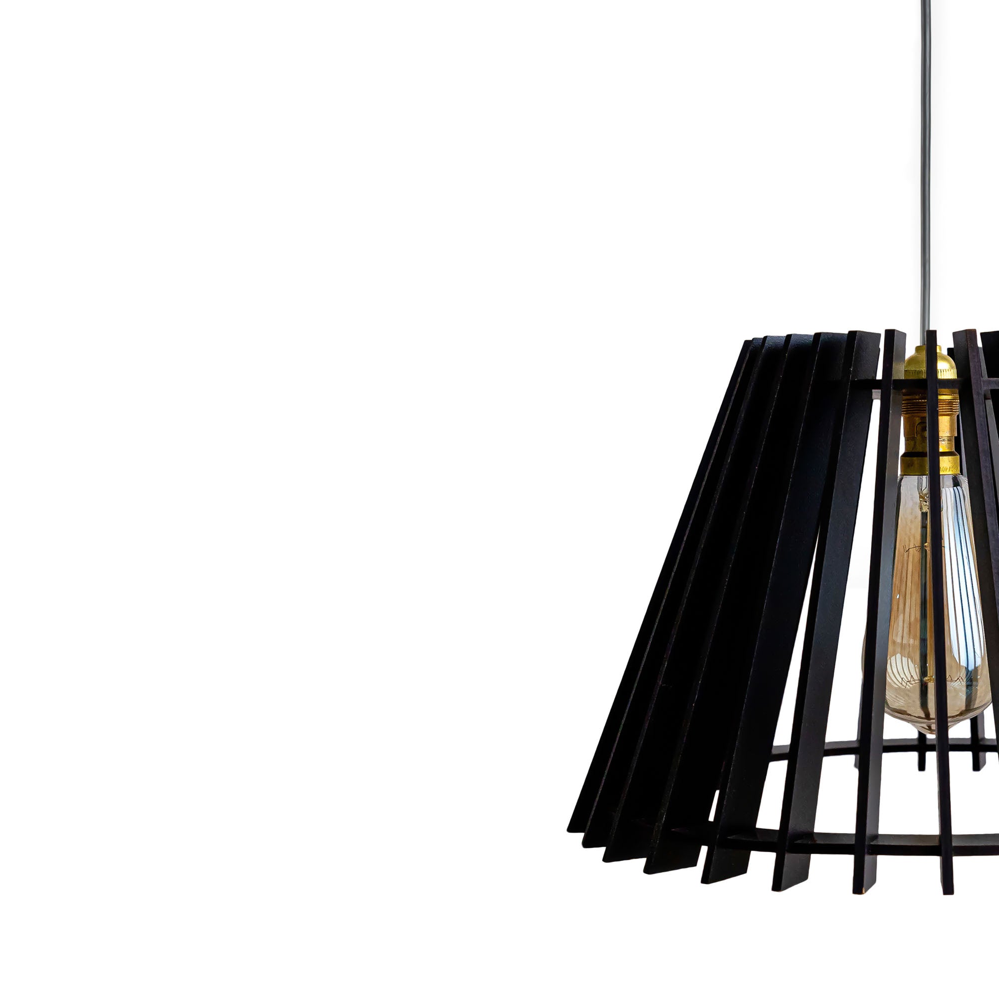 Cameo Black Wood Ceiling Lamp