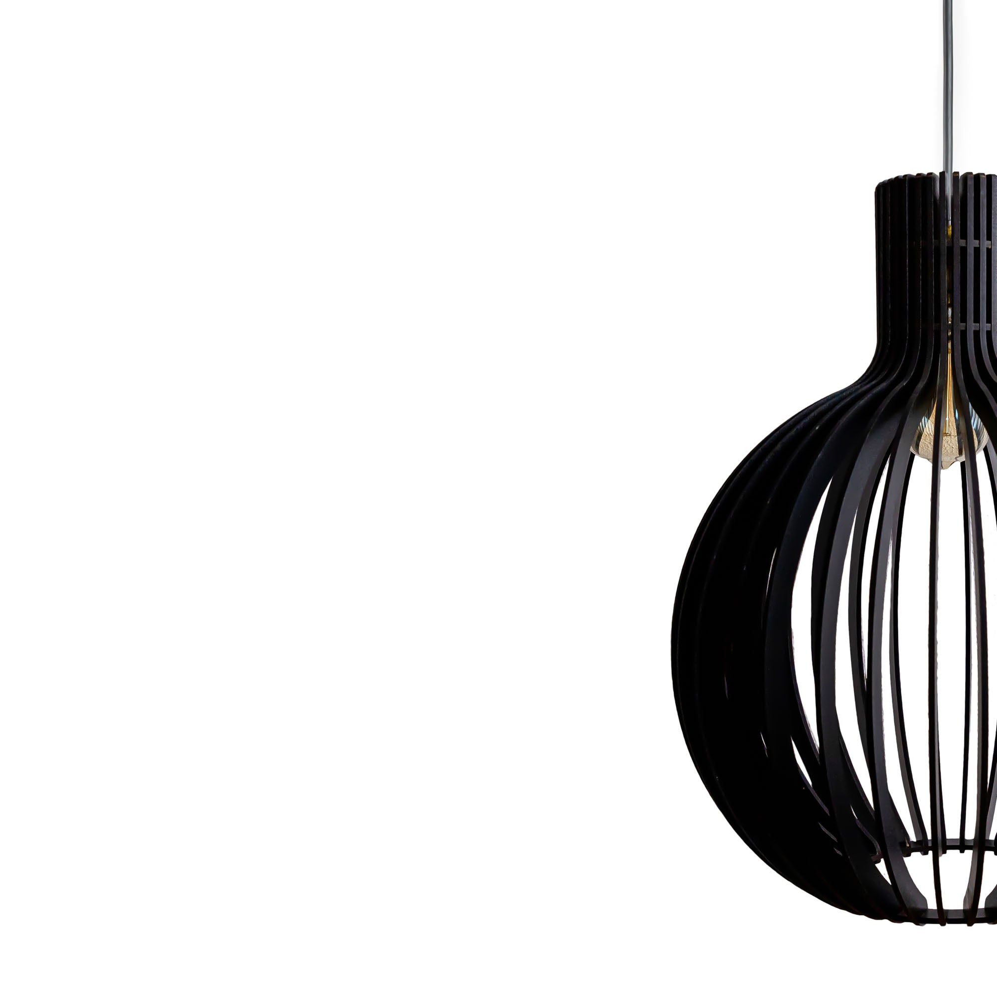 Cazol Black Wood Ceiling Lamp