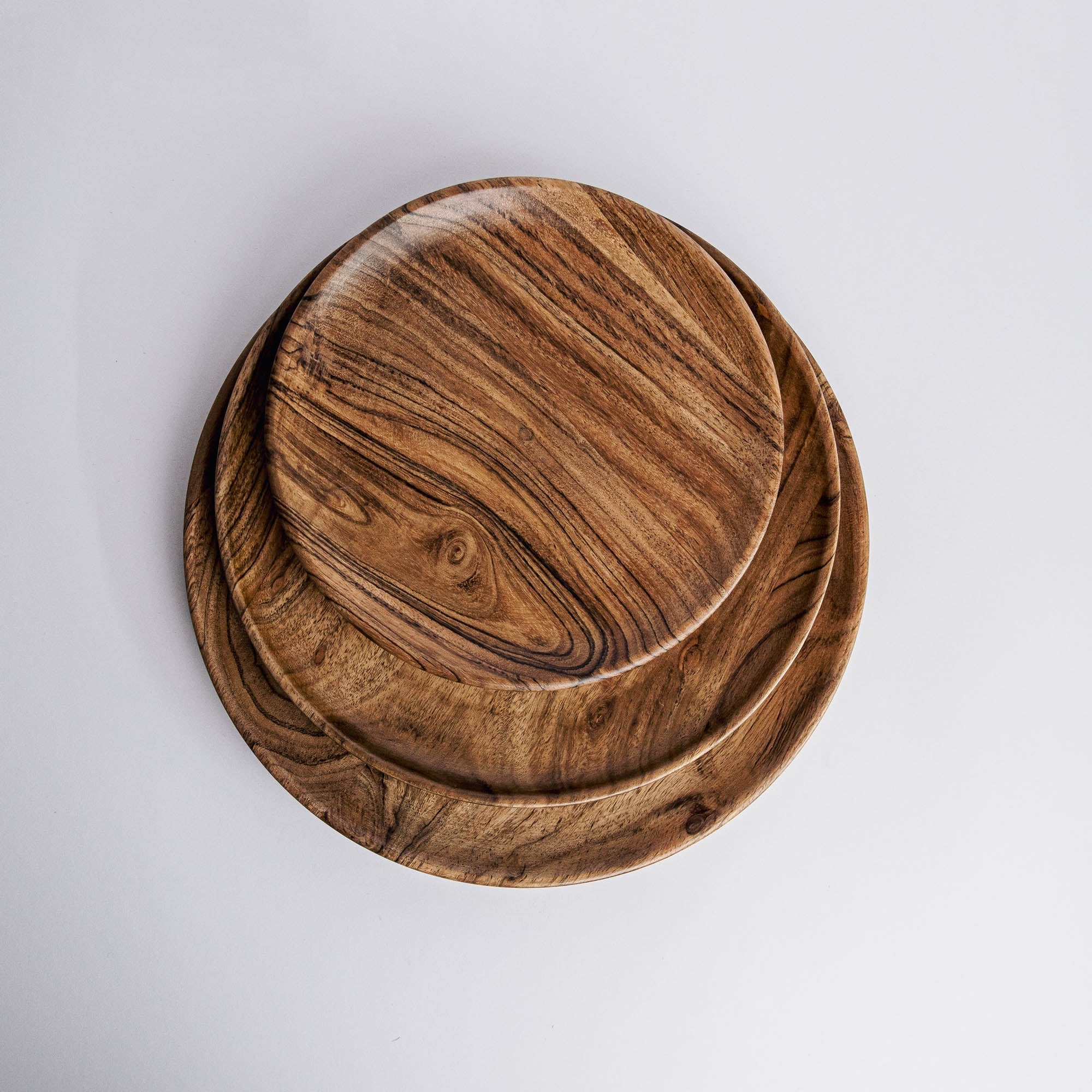Dune Acacia Plates Set of 3 - Large, Medium & Small