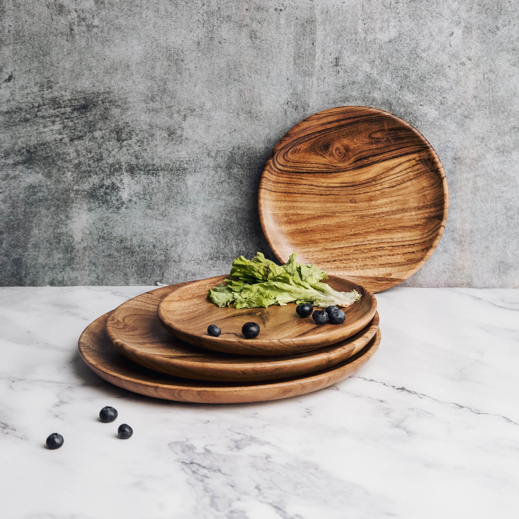 Dune Acacia Plates Set of 3 - Large, Medium & Small