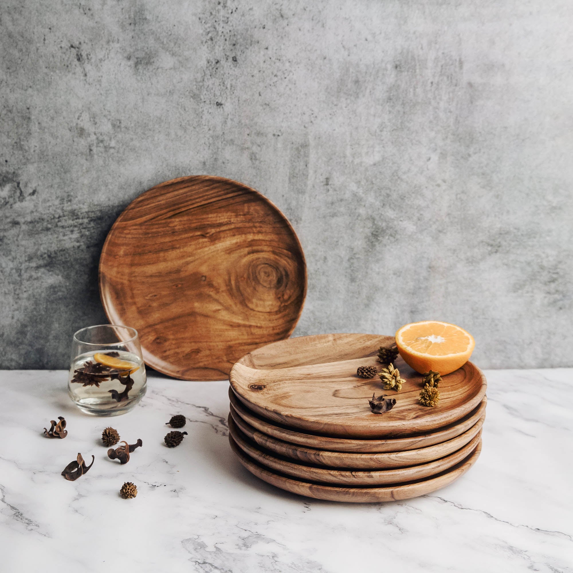 Dune Acacia Plates Set of 6 Medium