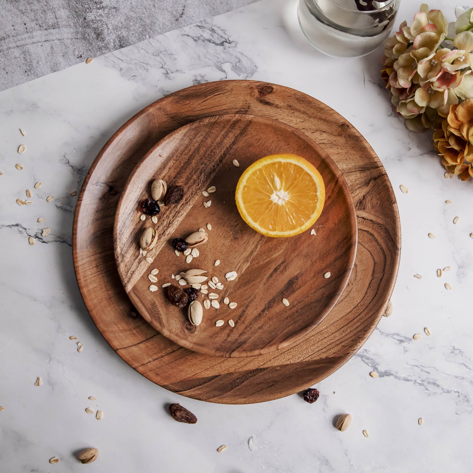 Dune Acacia Plates Set of 2 - 1 Large 1 Small