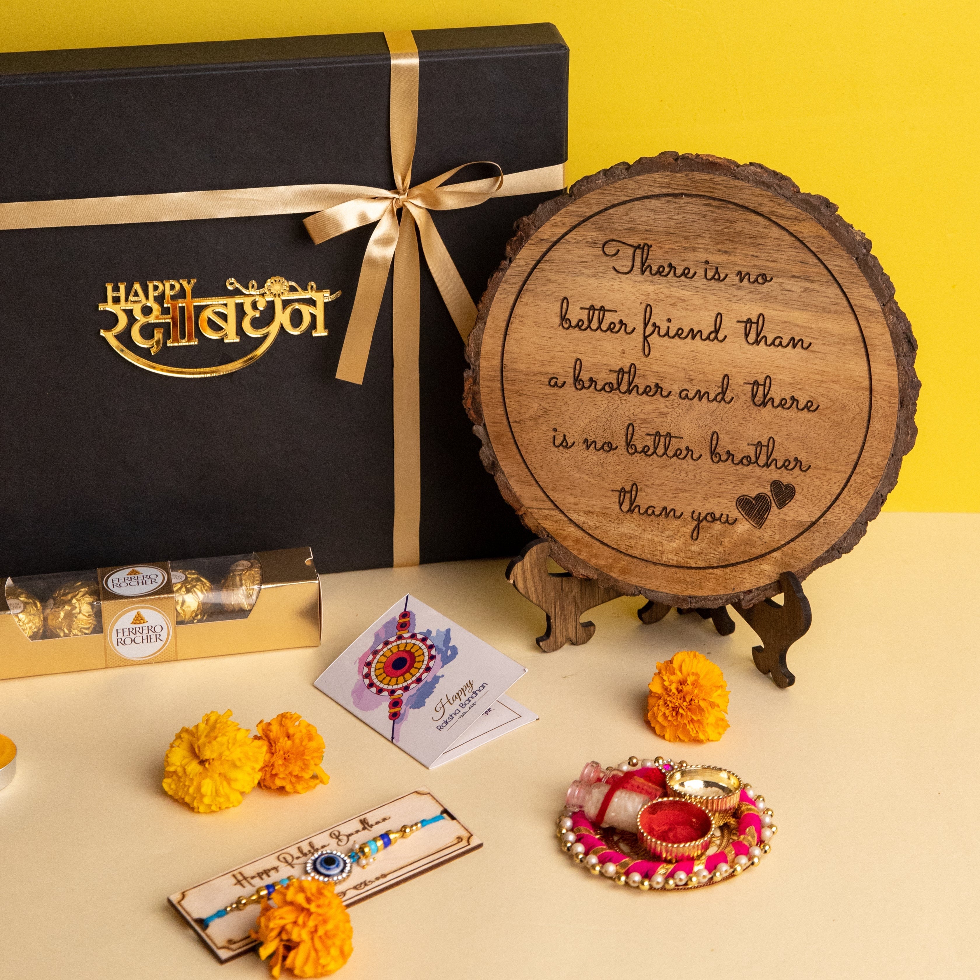 5-in-1 Sibling Love Treasure Box – A Heartfelt Hamper Featuring a Gift plaque for brother's