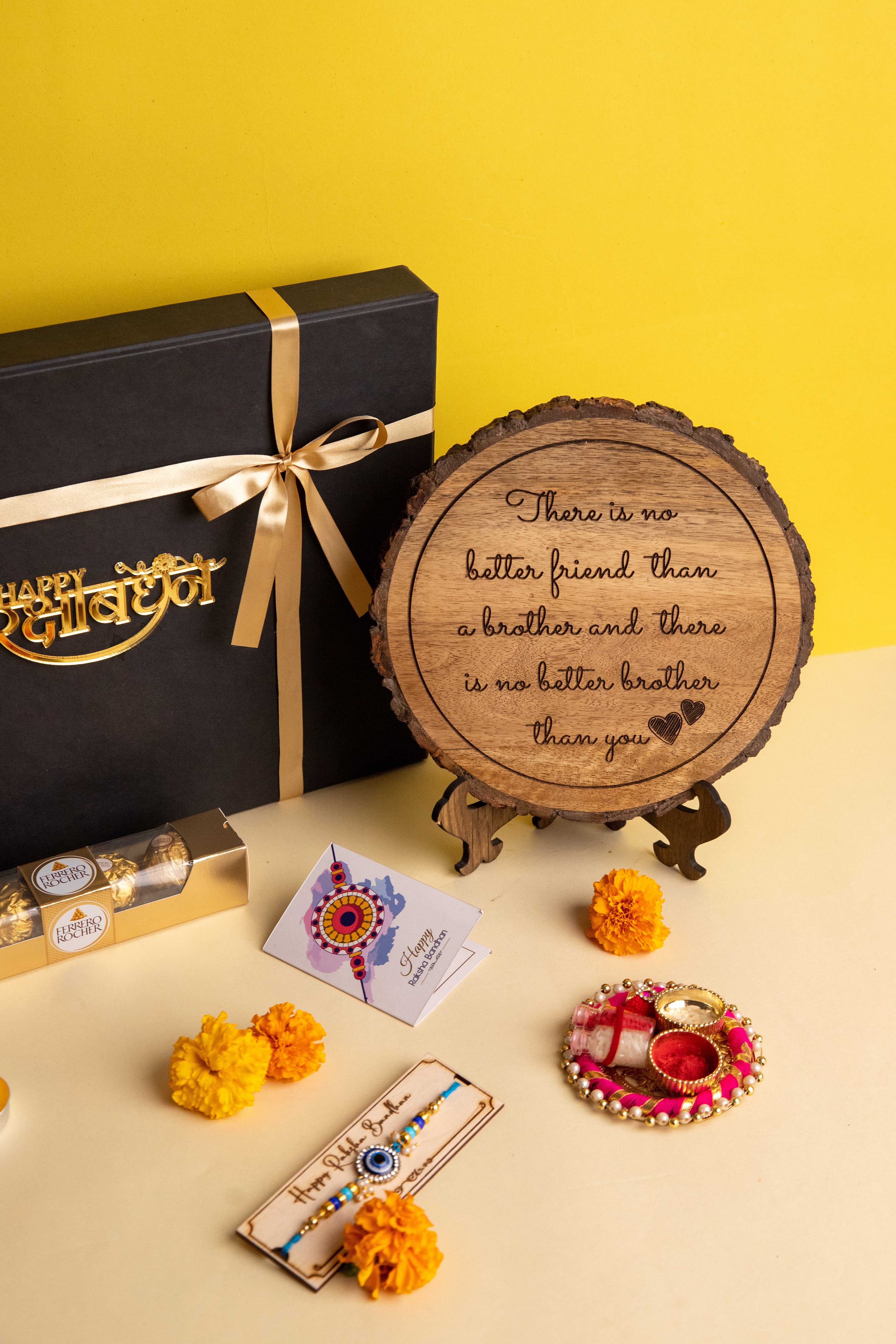 5-in-1 Sibling Love Treasure Box – A Heartfelt Hamper Featuring a Gift plaque for brother's