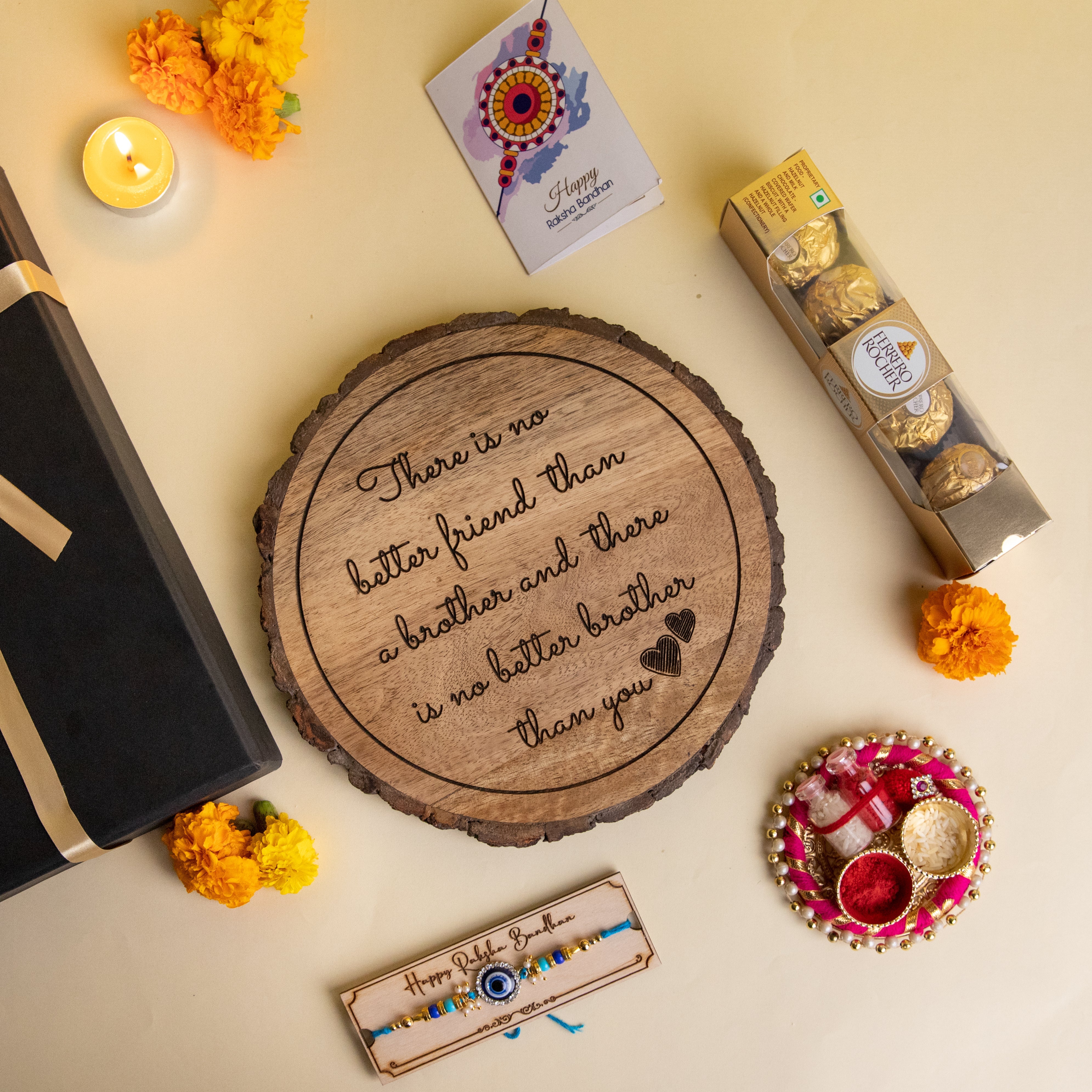 5-in-1 Sibling Love Treasure Box – A Heartfelt Hamper Featuring a Gift plaque for brother's