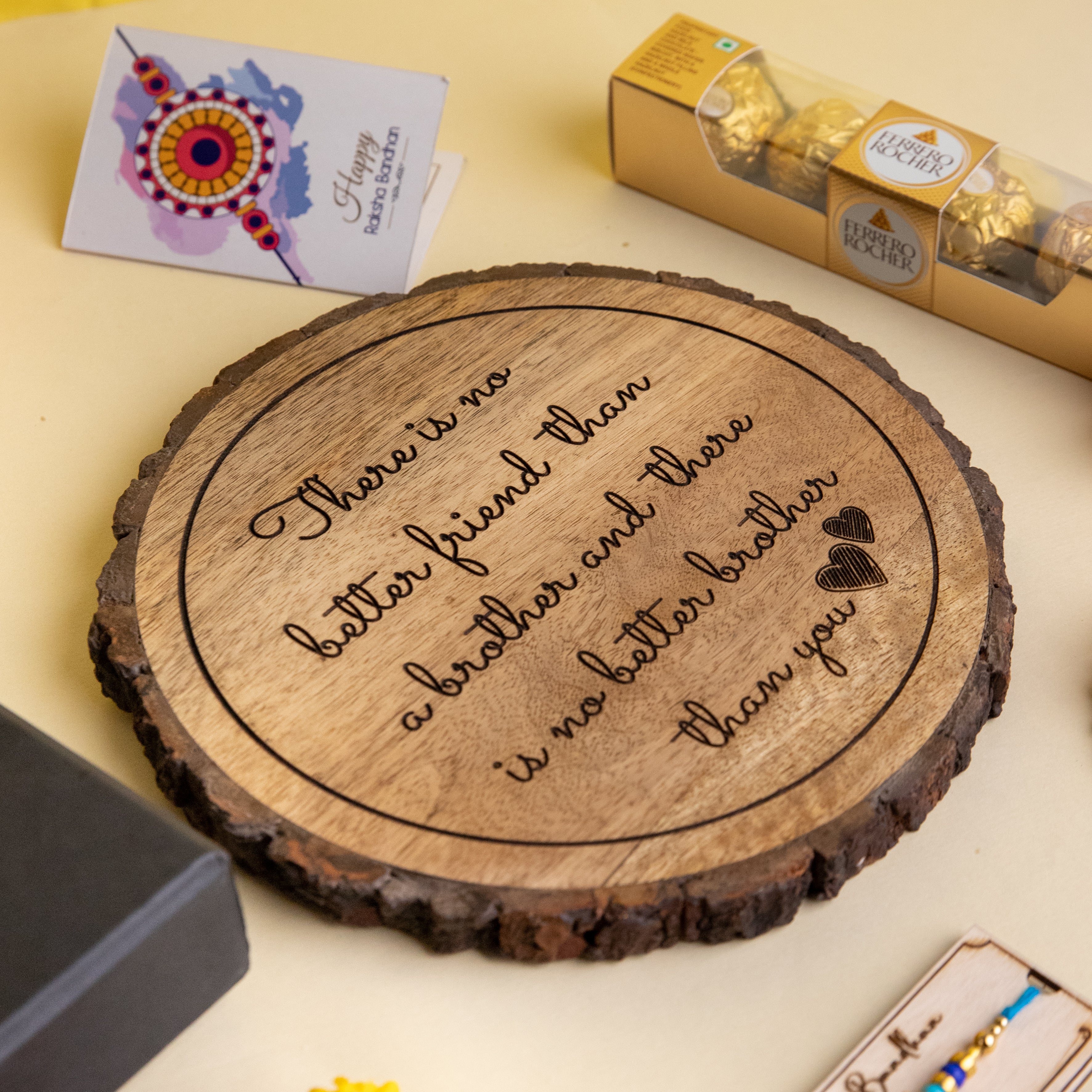 5-in-1 Sibling Love Treasure Box – A Heartfelt Hamper Featuring a Gift plaque for brother's