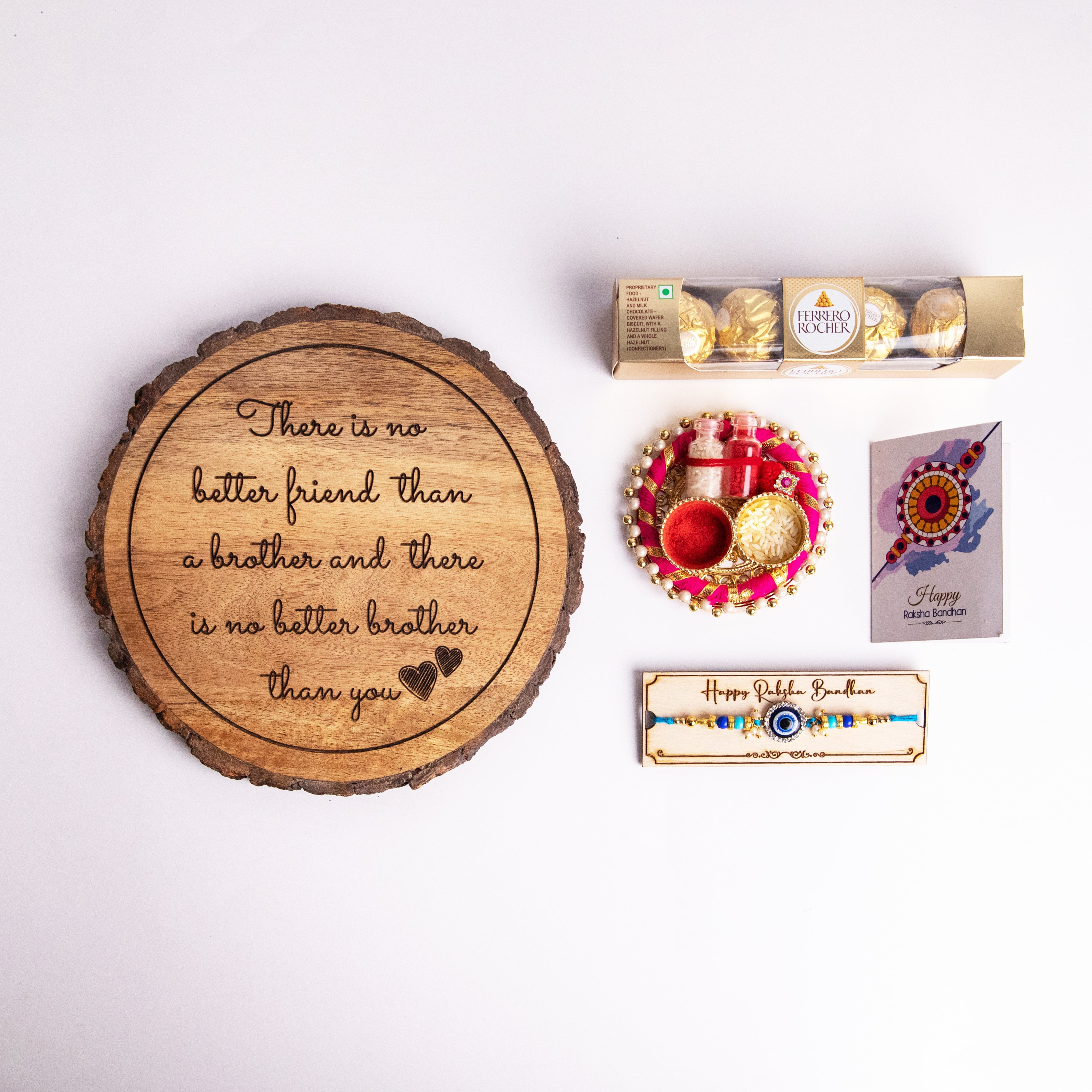 5-in-1 Sibling Love Treasure Box – A Heartfelt Hamper Featuring a Gift plaque for brother's