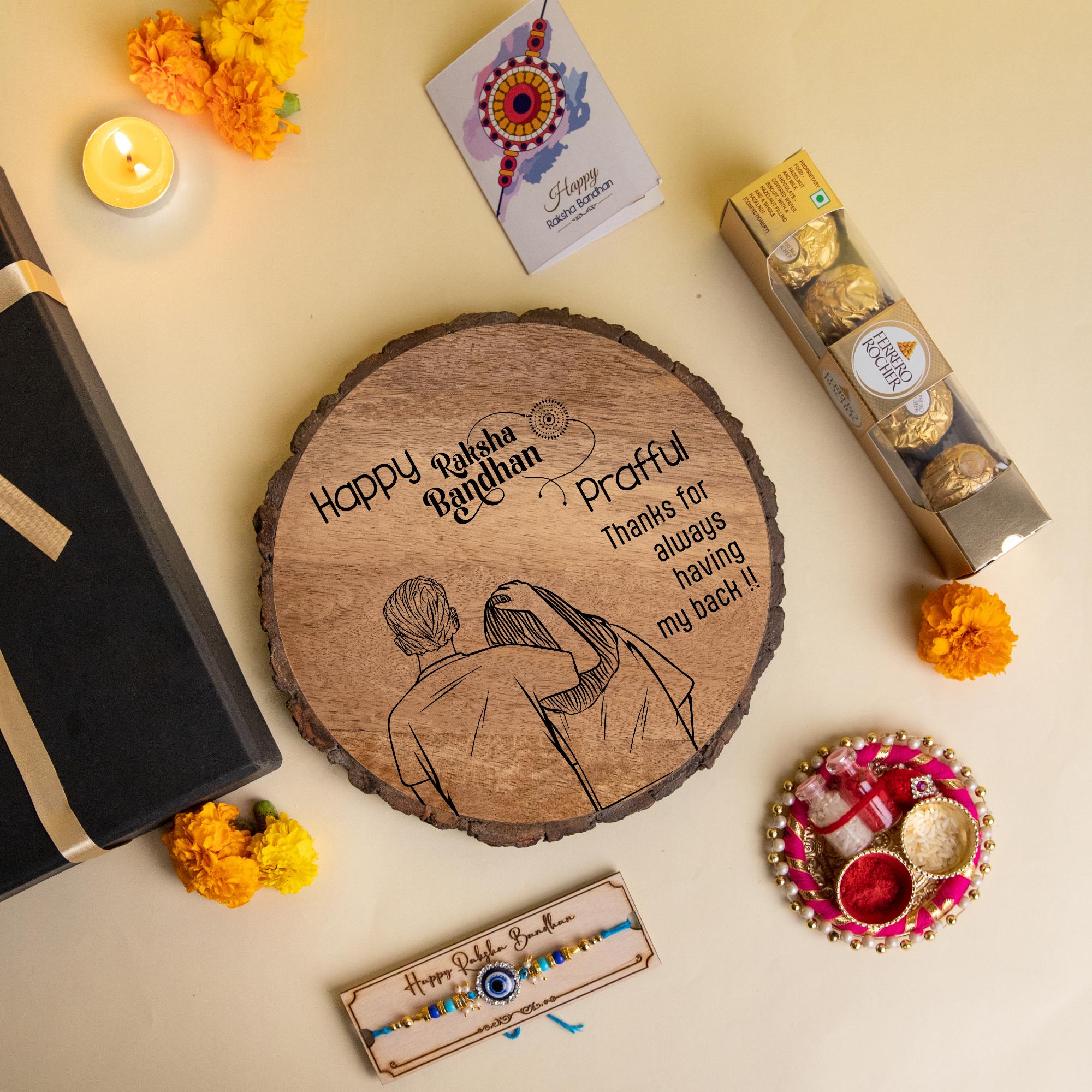 5-in-1 Sibling Love Treasure Box – A Heartfelt Hamper Featuring a Gift plaque for brother's