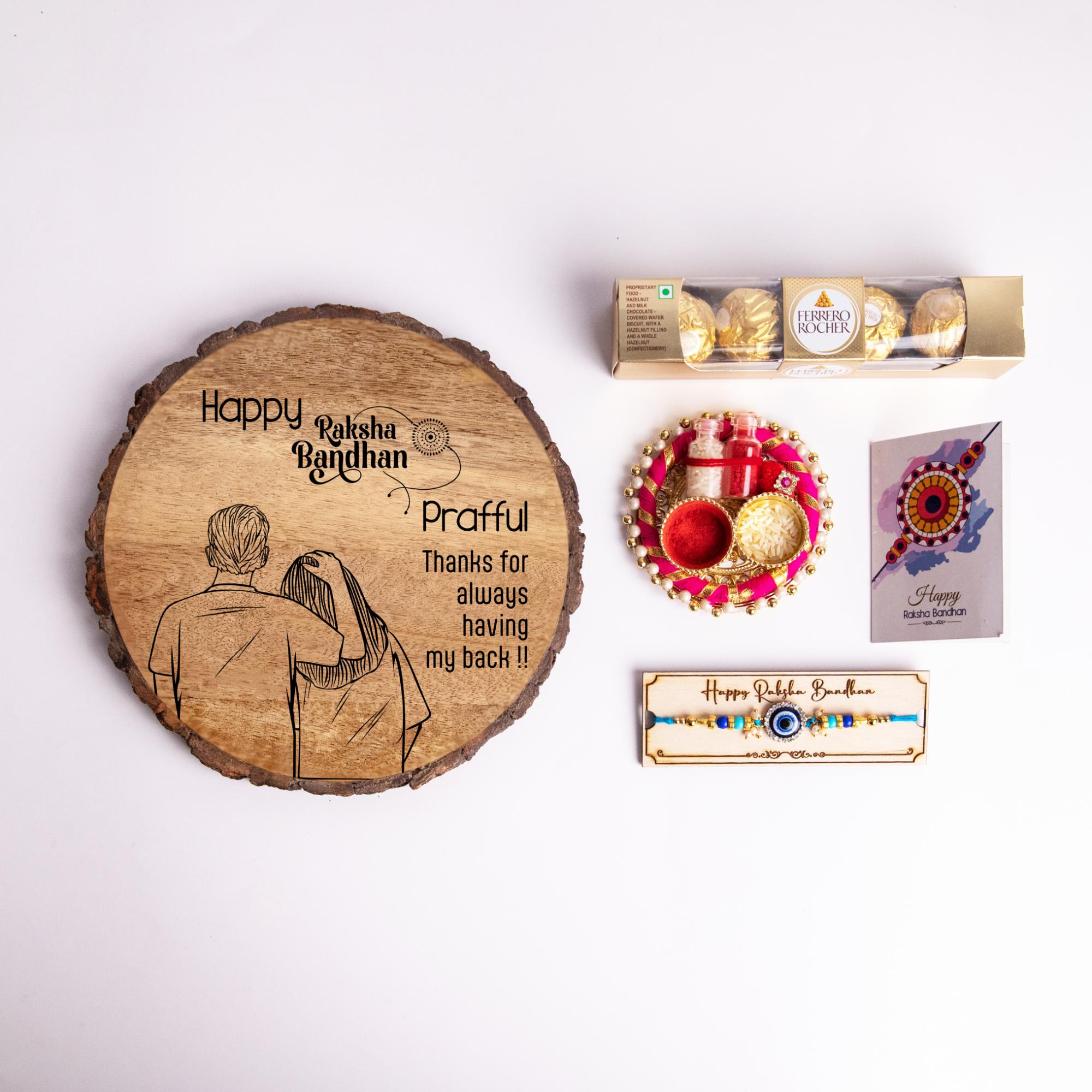 5-in-1 Sibling Love Treasure Box – A Heartfelt Hamper Featuring a Gift plaque for brother's