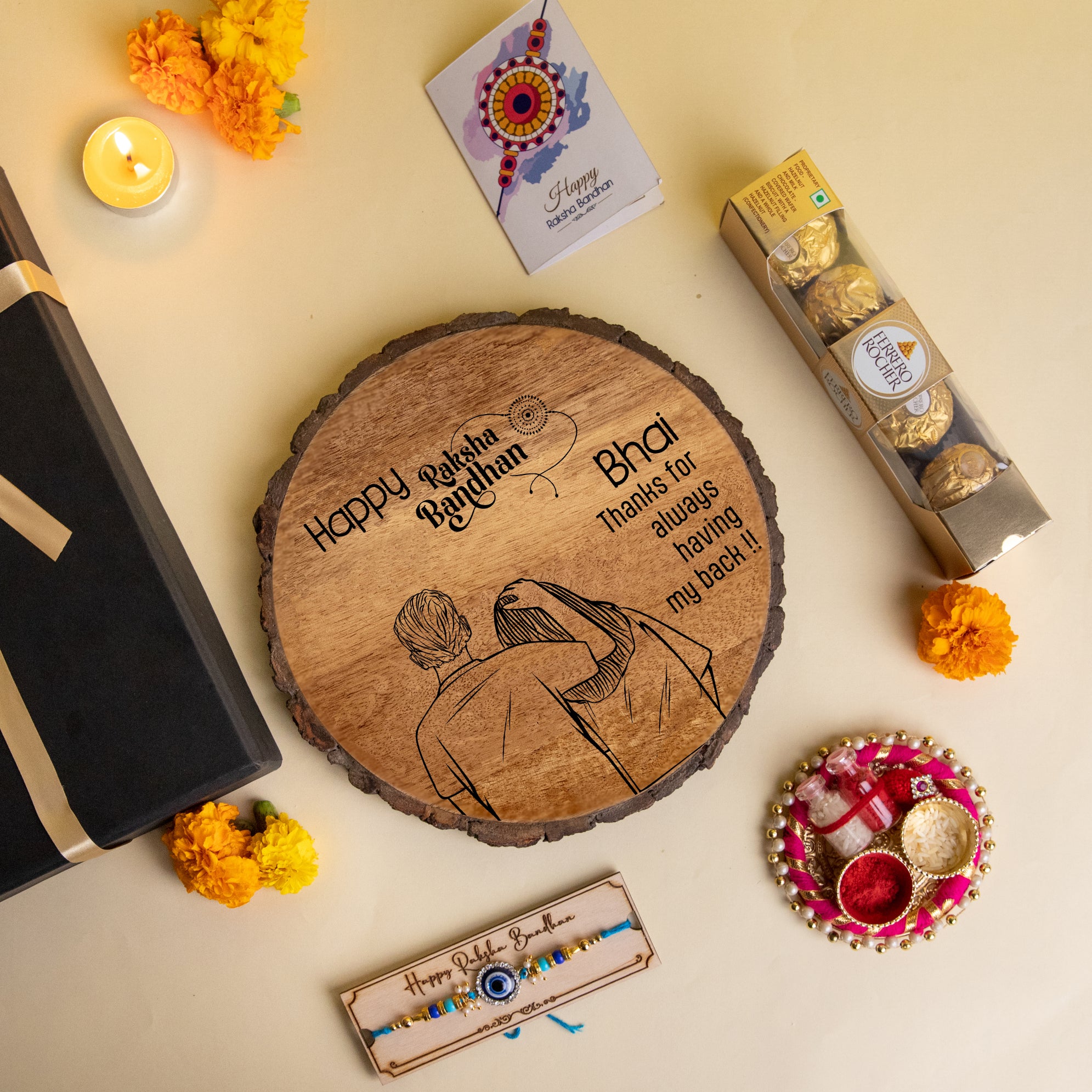 5-in-1 Sibling Love Treasure Box – A Heartfelt Hamper Featuring a Gift plaque for brother's