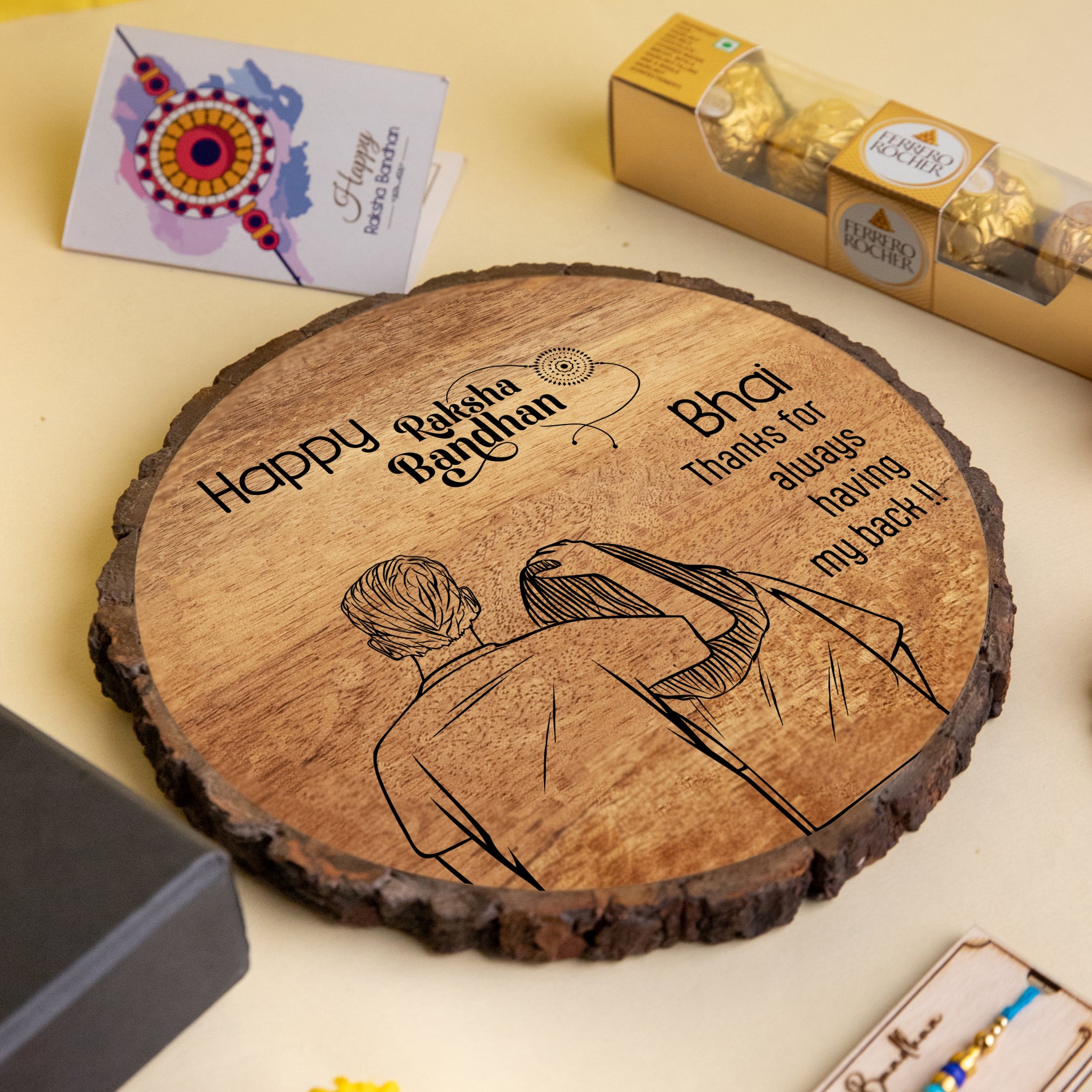 5-in-1 Sibling Love Treasure Box – A Heartfelt Hamper Featuring a Gift plaque for brother's