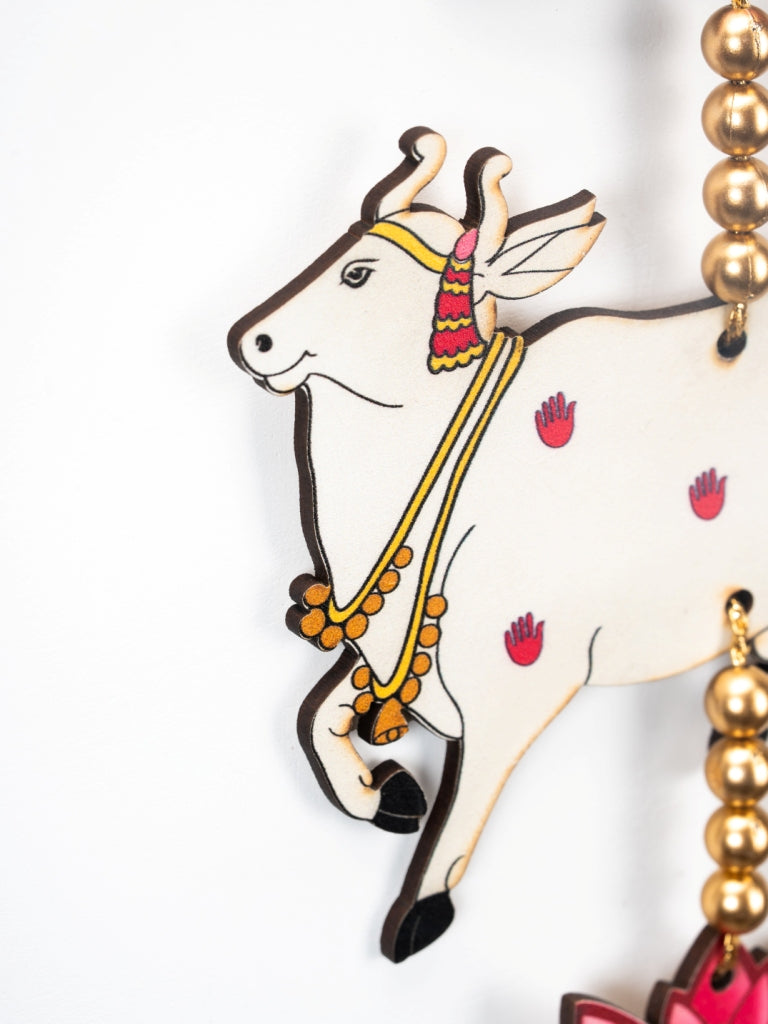 Cow & Lotus Vertical Hanging Toran Set of 2