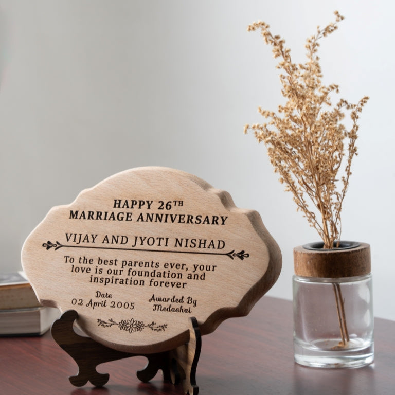 Wooden Engraved Oval Plaque
