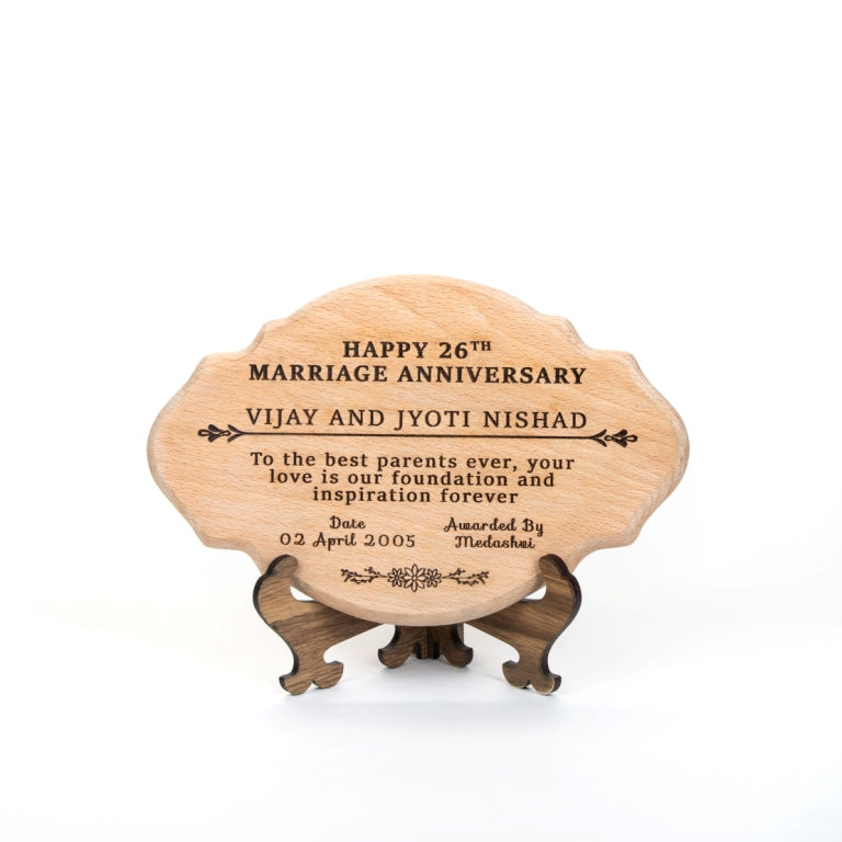 Wooden Engraved Oval Plaque