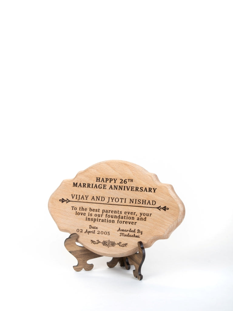 Wooden Engraved Oval Plaque