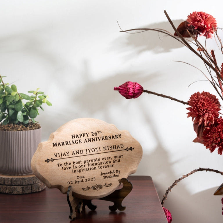 Wooden Engraved Oval Plaque