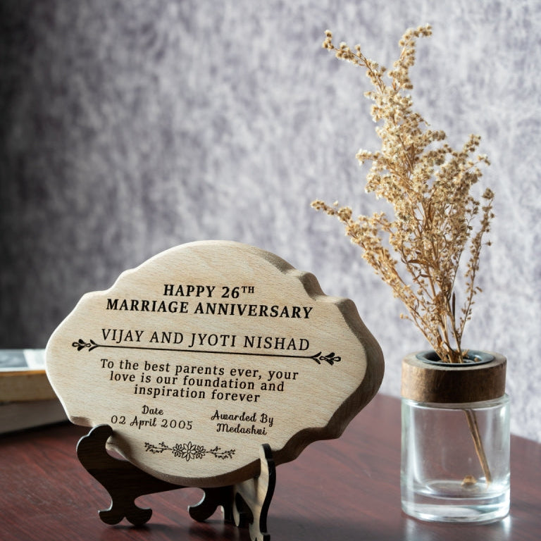 Wooden Engraved Oval Plaque