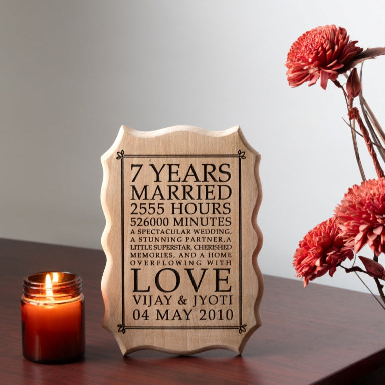 Wooden Engraved Zig-Zag Plaque
