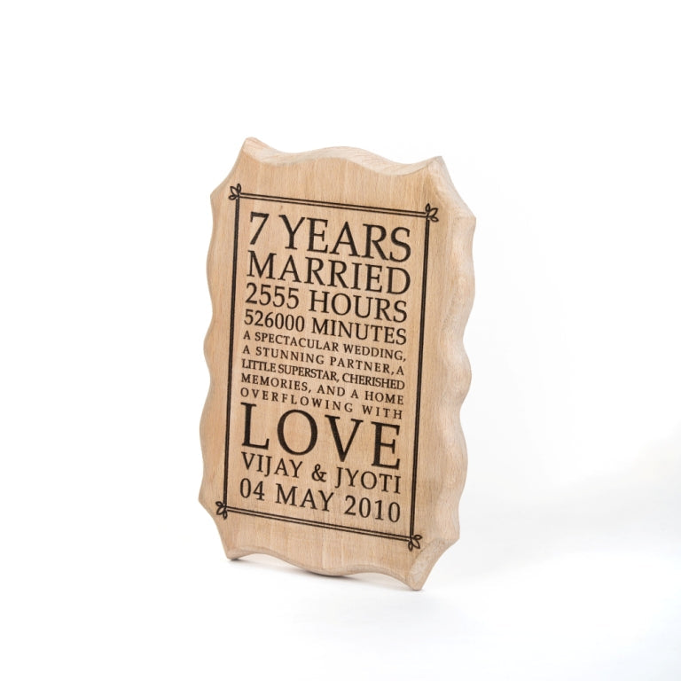Wooden Engraved Zig-Zag Plaque
