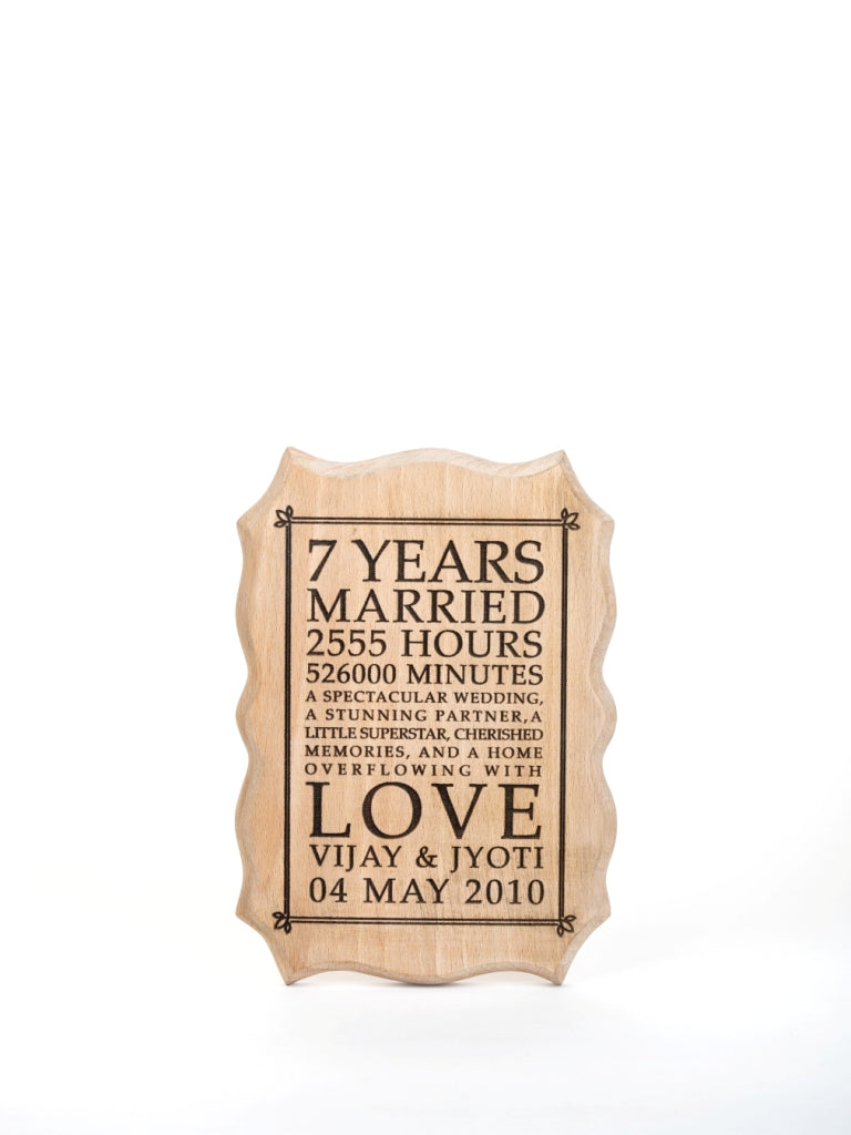 Wooden Engraved Zig-Zag Plaque