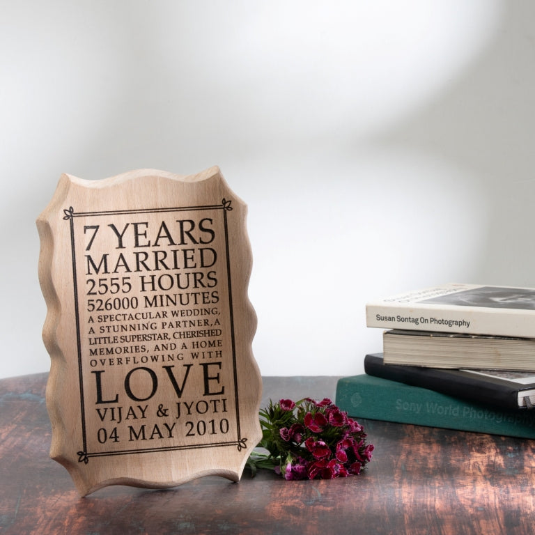 Wooden Engraved Zig-Zag Plaque