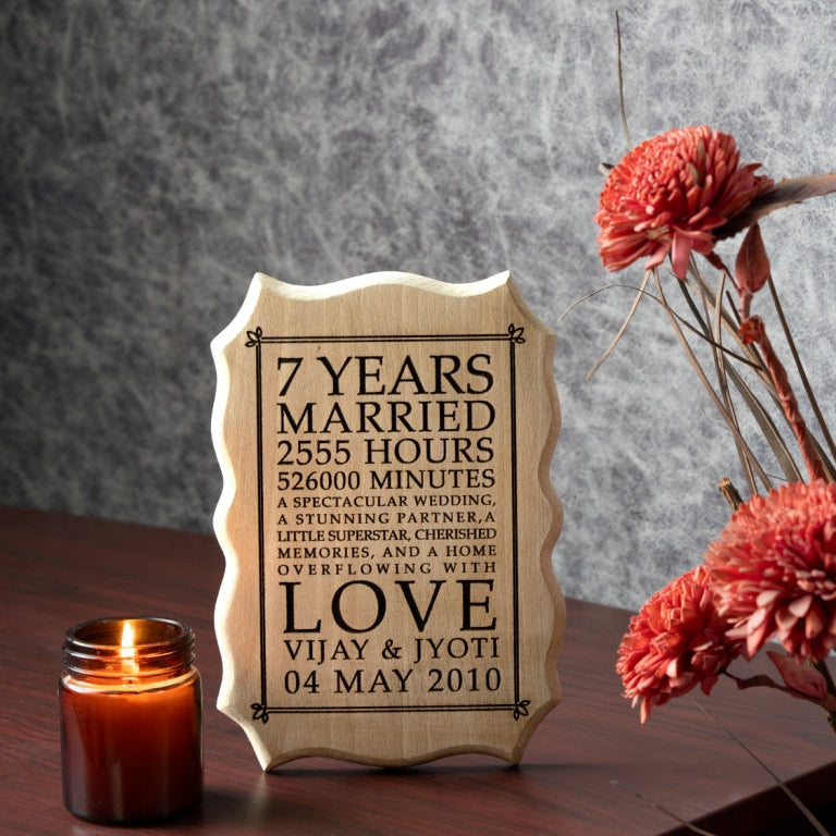 Wooden Engraved Zig-Zag Plaque