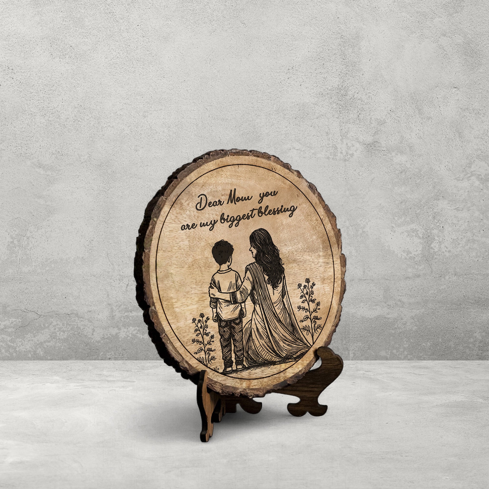 Handcrafted Mango Wood Personalized plaque-Mother's day Gift