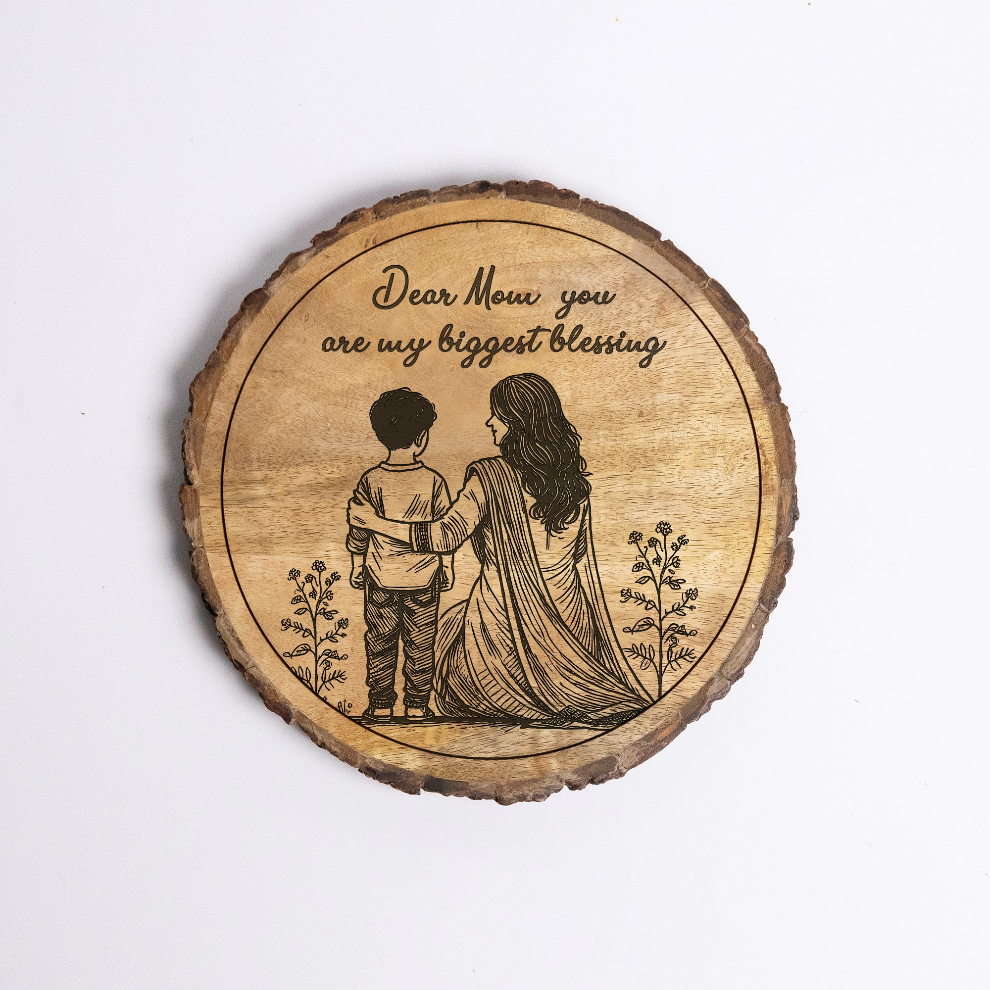 Handcrafted Mango Wood Personalized plaque-Mother's day Gift