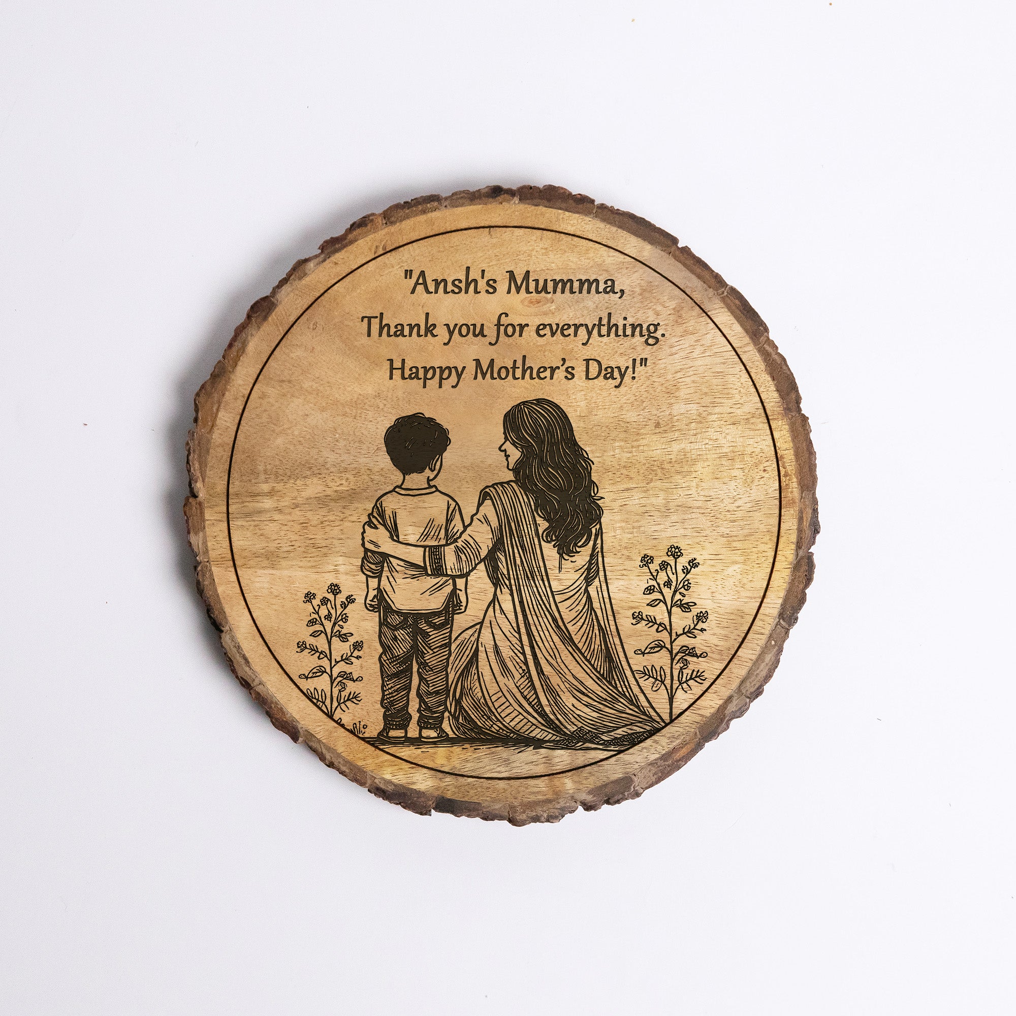 Handcrafted Mango Wood Personalized plaque-Mother's day Gift