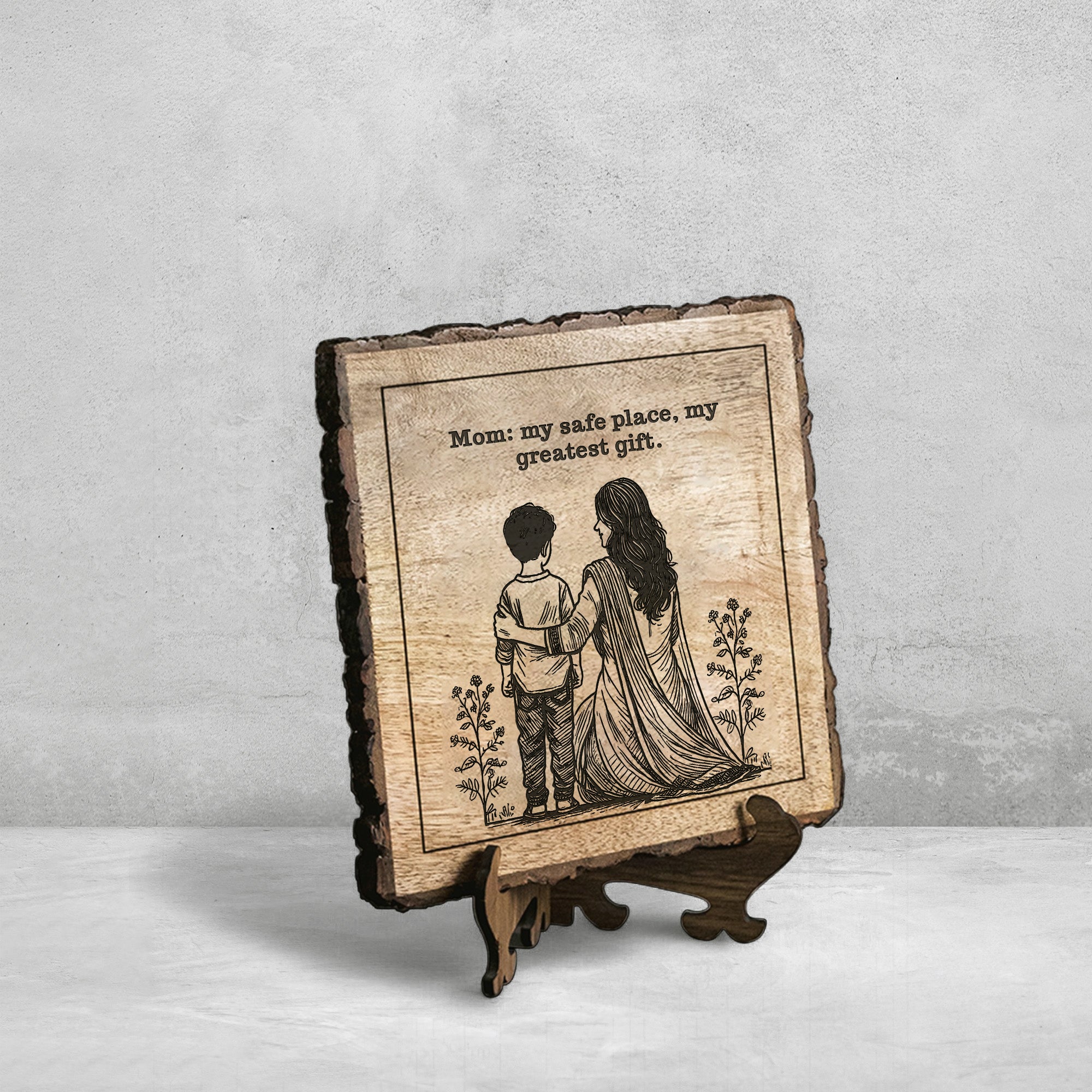 Handcrafted Mango Wood Personalized plaque-Mother's day Gift
