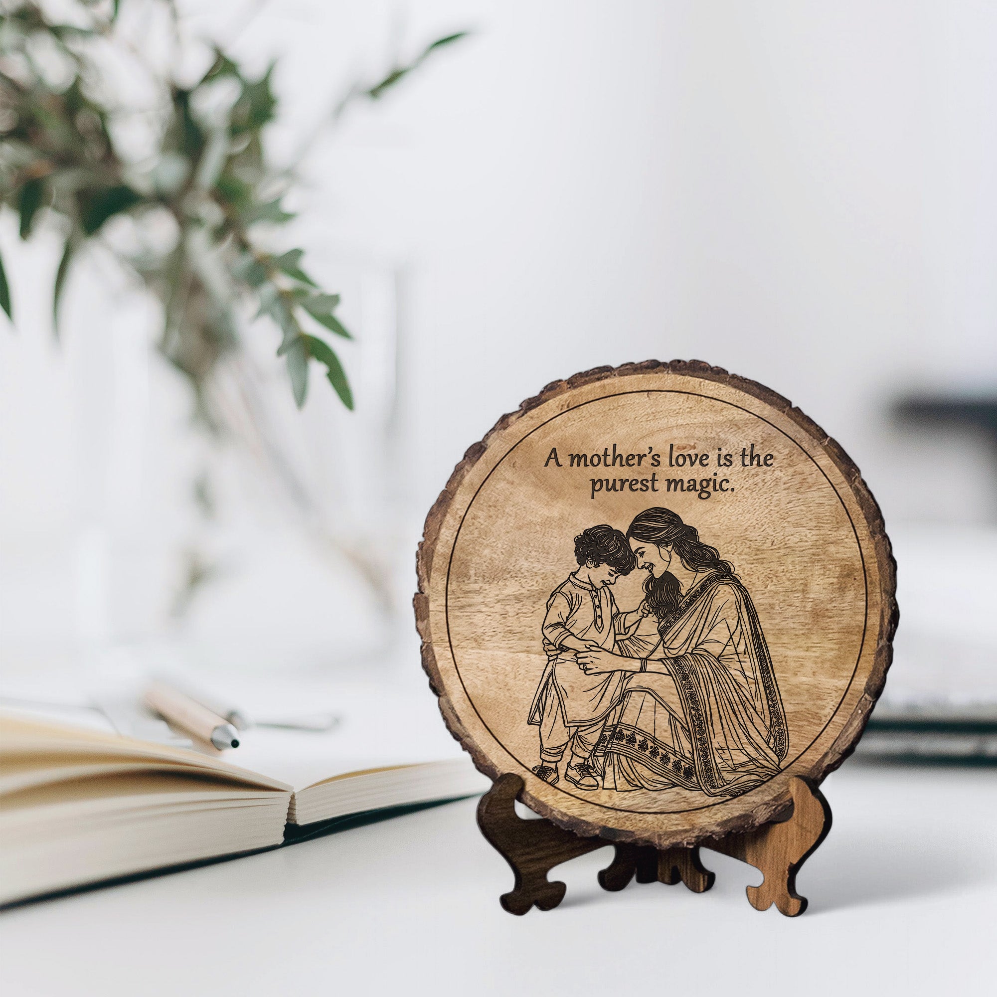 Handcrafted Mango Wood Personalized plaque-Mother's day Gift
