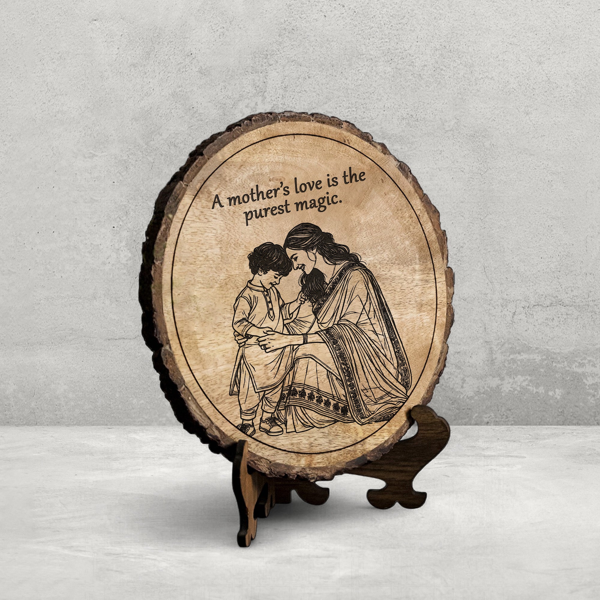 Handcrafted Mango Wood Personalized plaque-Mother's day Gift