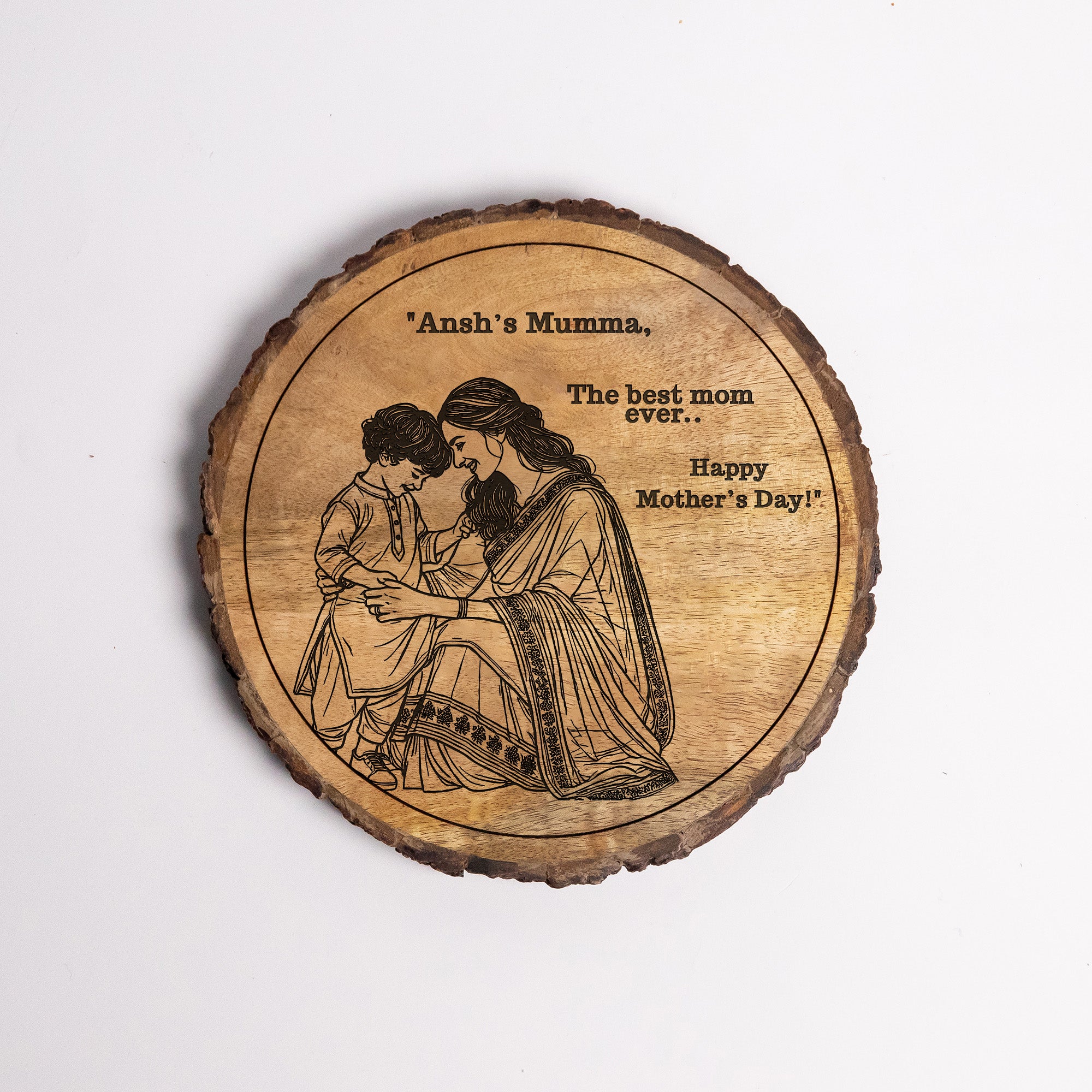 Handcrafted Mango Wood Personalized plaque-Mother's day Gift