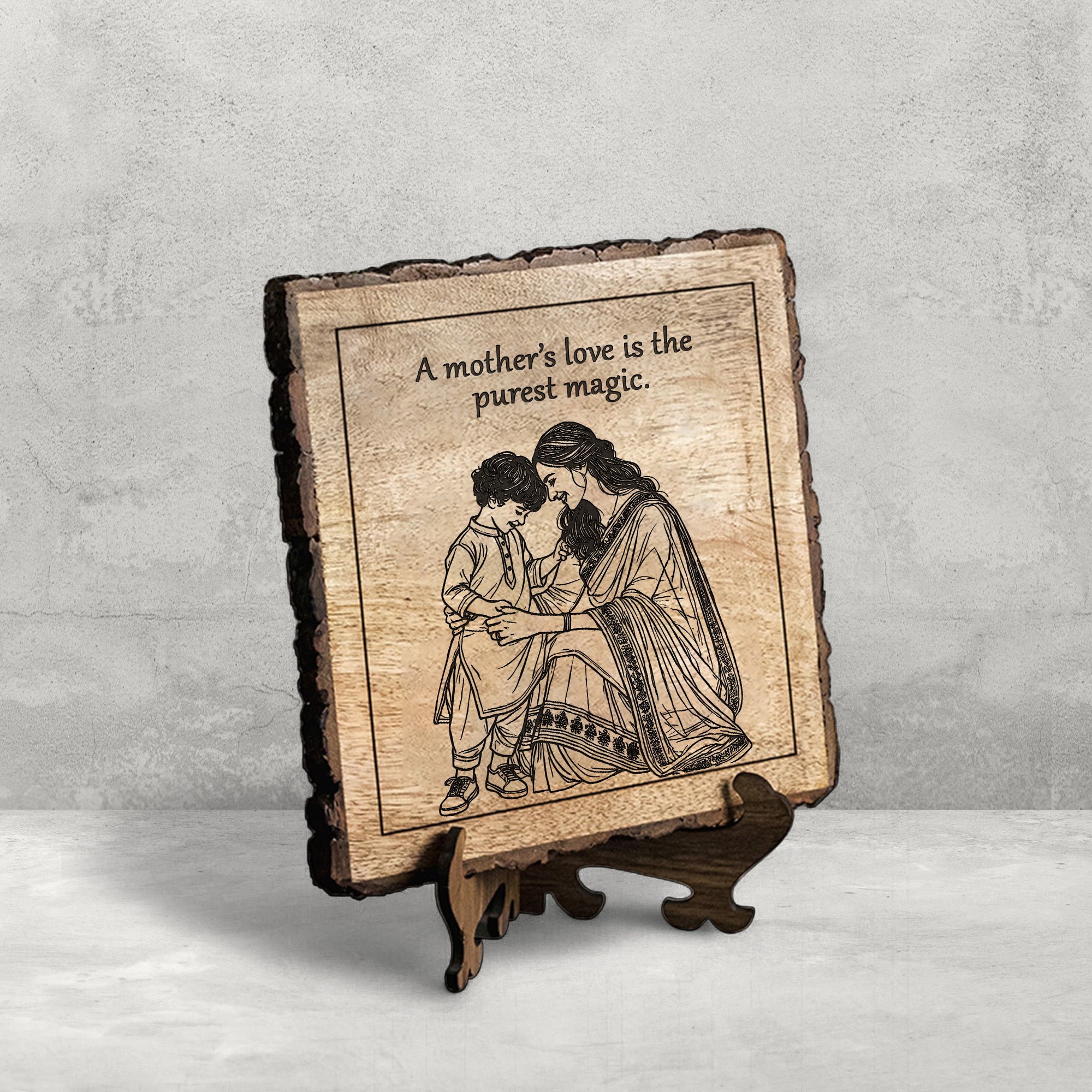 Handcrafted Mango Wood Personalized plaque-Mother's day Gift