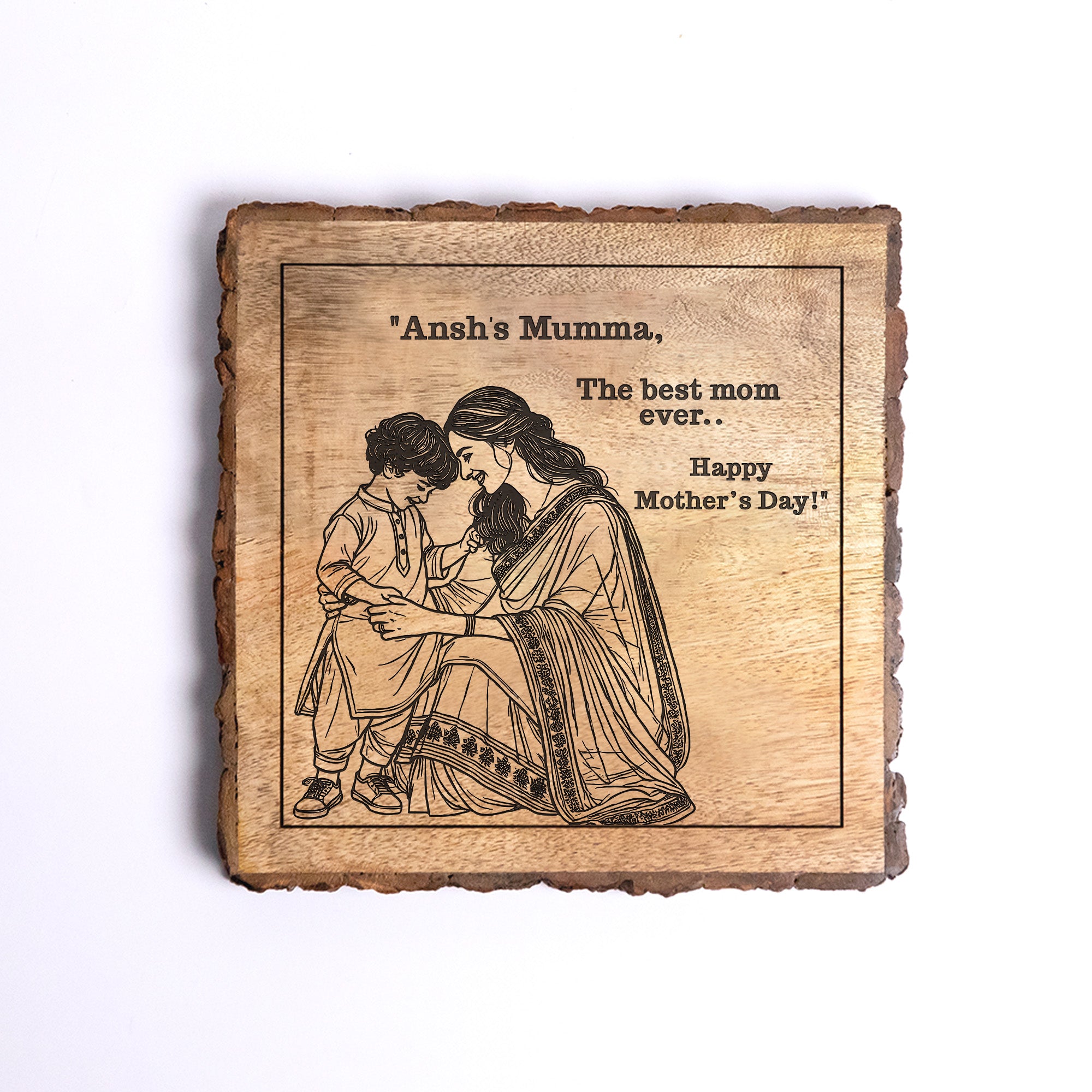 Handcrafted Mango Wood Personalized plaque-Mother's day Gift