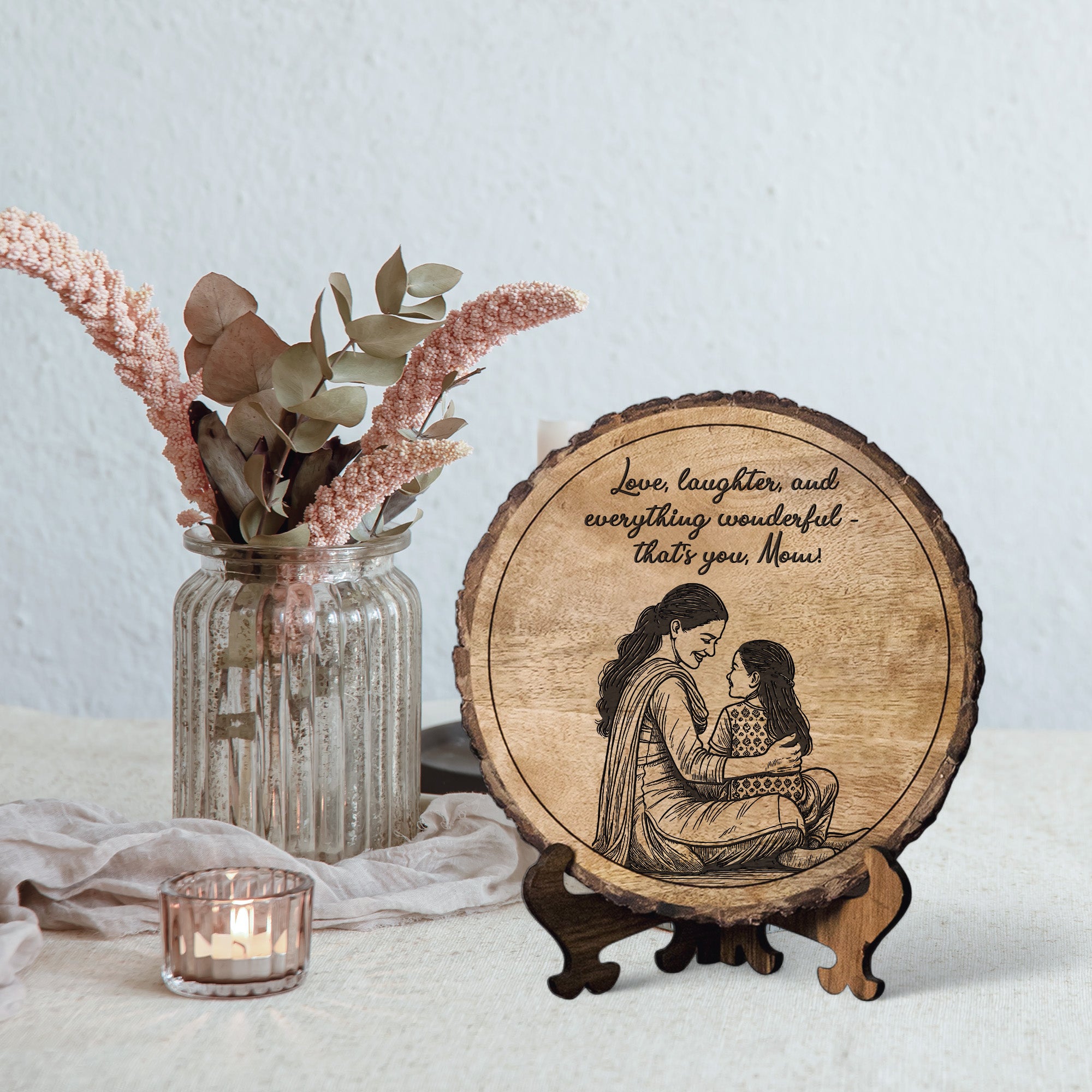 Handcrafted Mango Wood Personalized plaque-Mother's day Gift