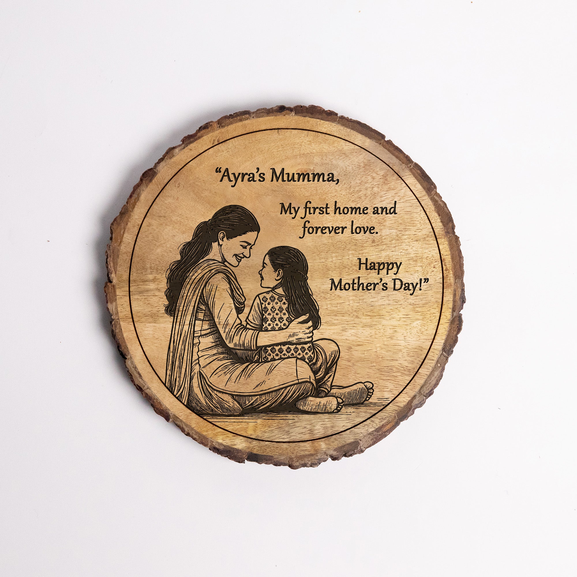 Handcrafted Mango Wood Personalized plaque-Mother's day Gift