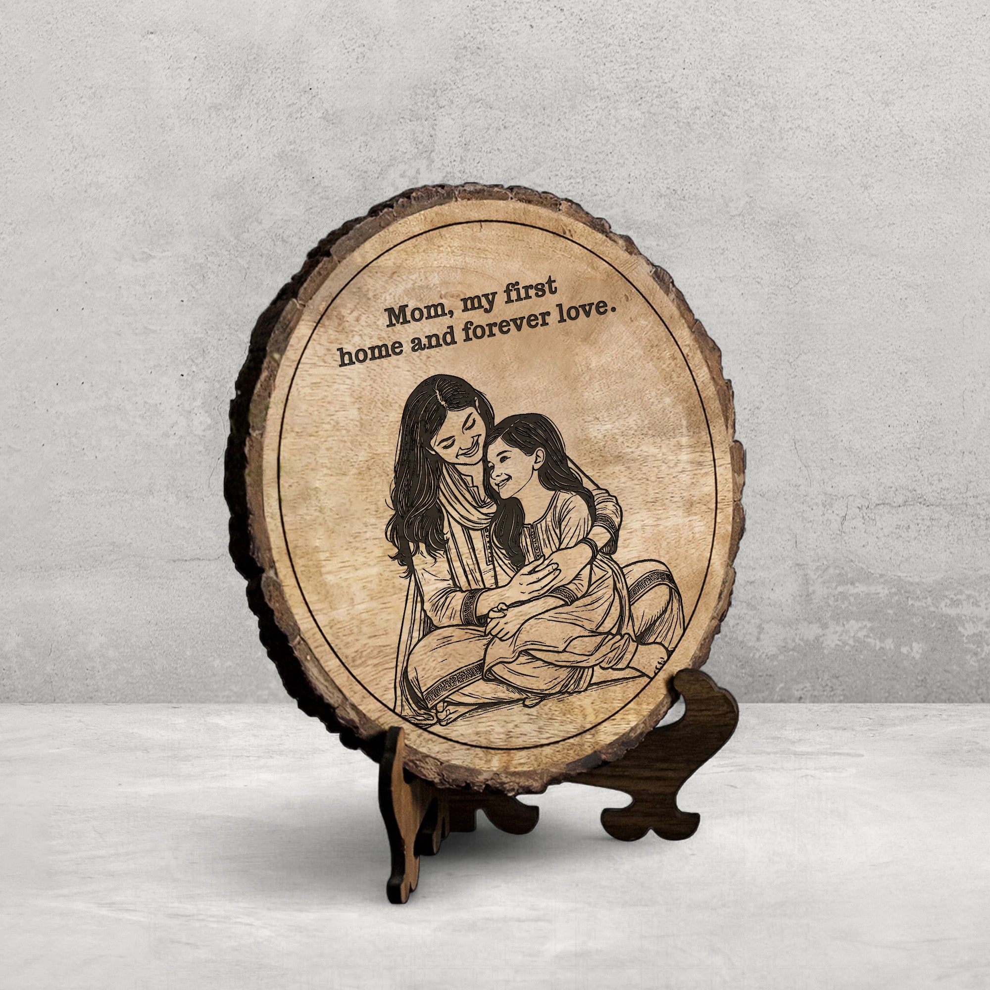Handcrafted Mango Wood Personalized plaque-Mother's day Gift